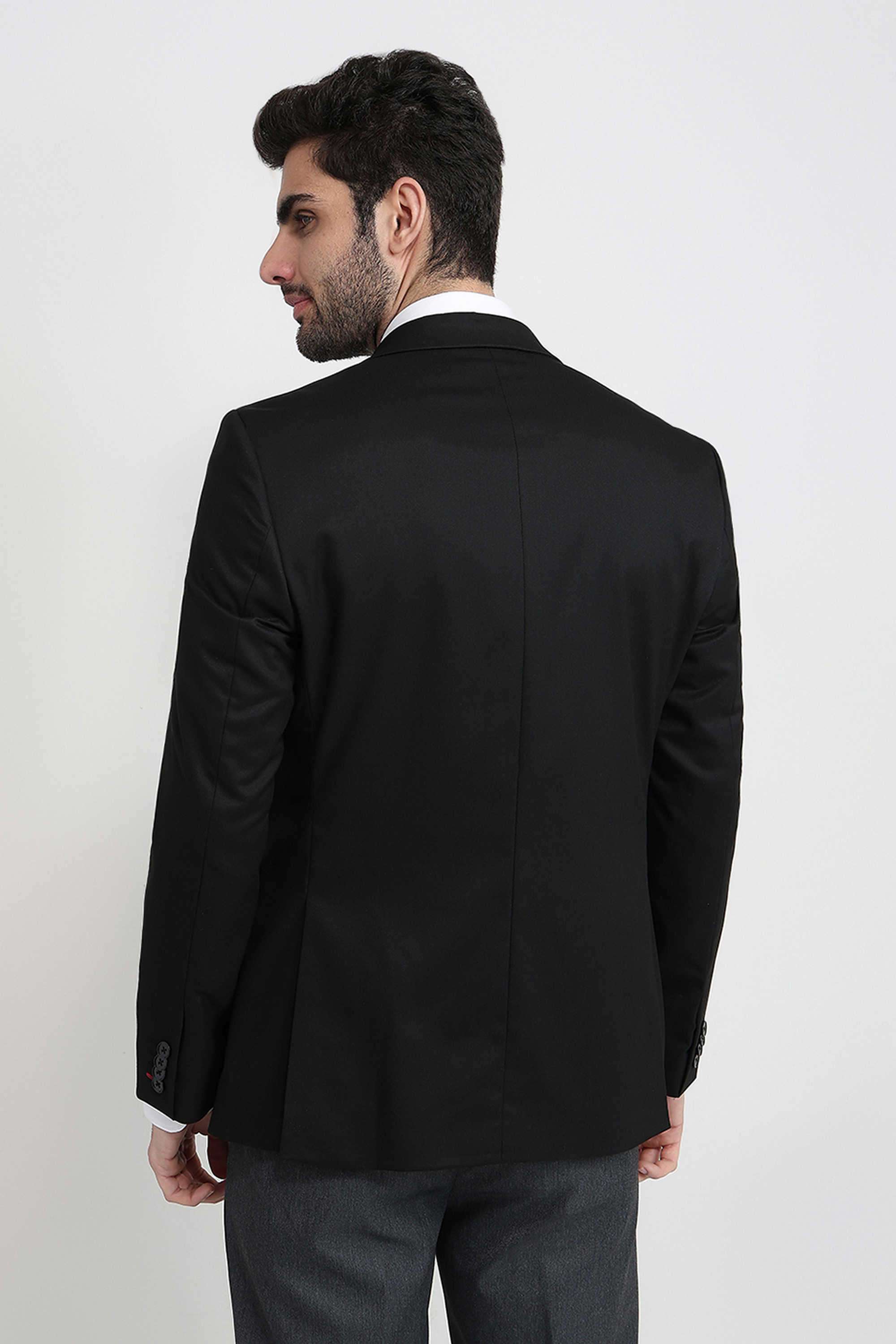 Solid-Polyester-Blend-Regular-Fit-Men-s-Formal-Wear-Blazer