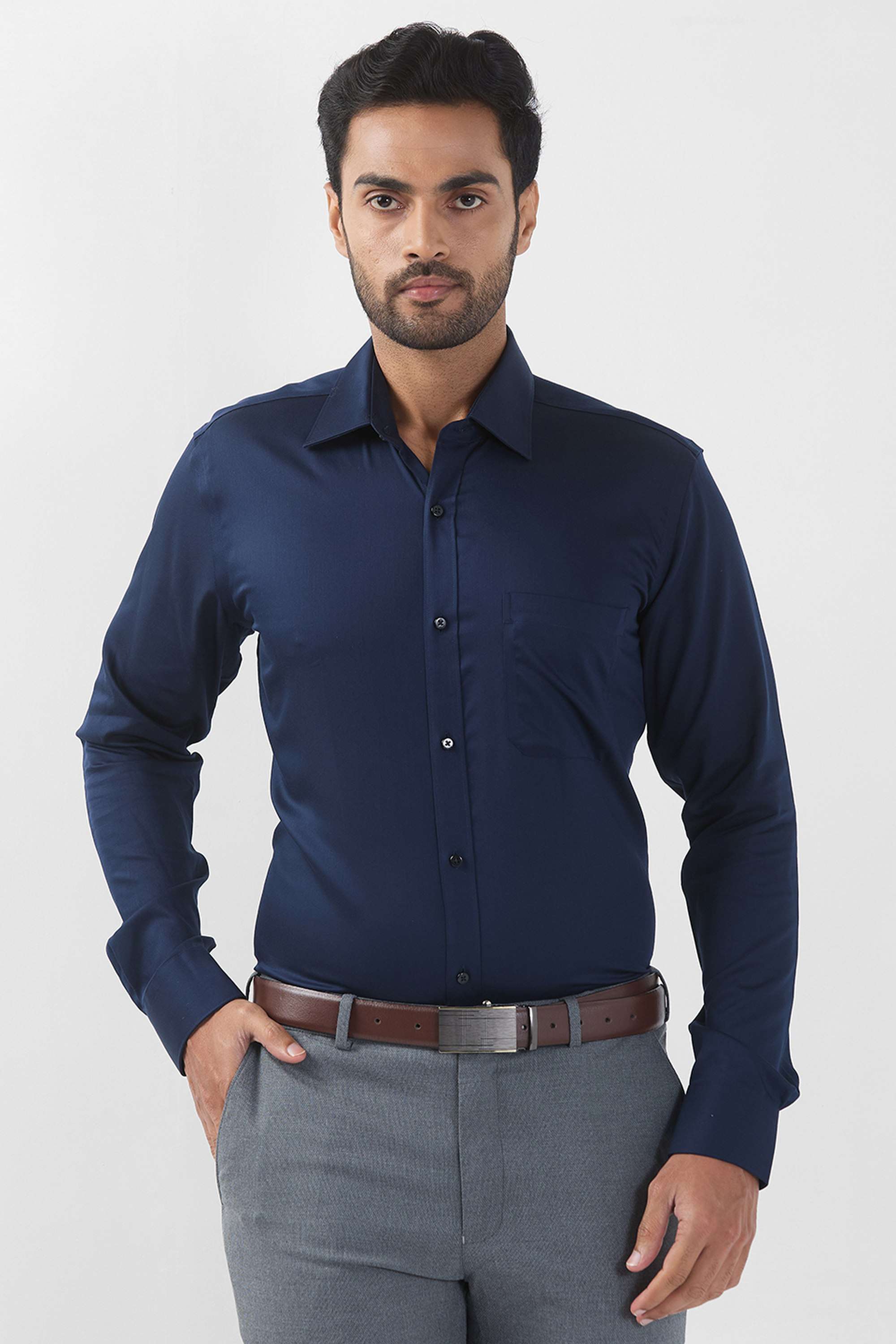 Solid-Cotton-Slim-Fit-Men-s-Formal-Wear-Shirt