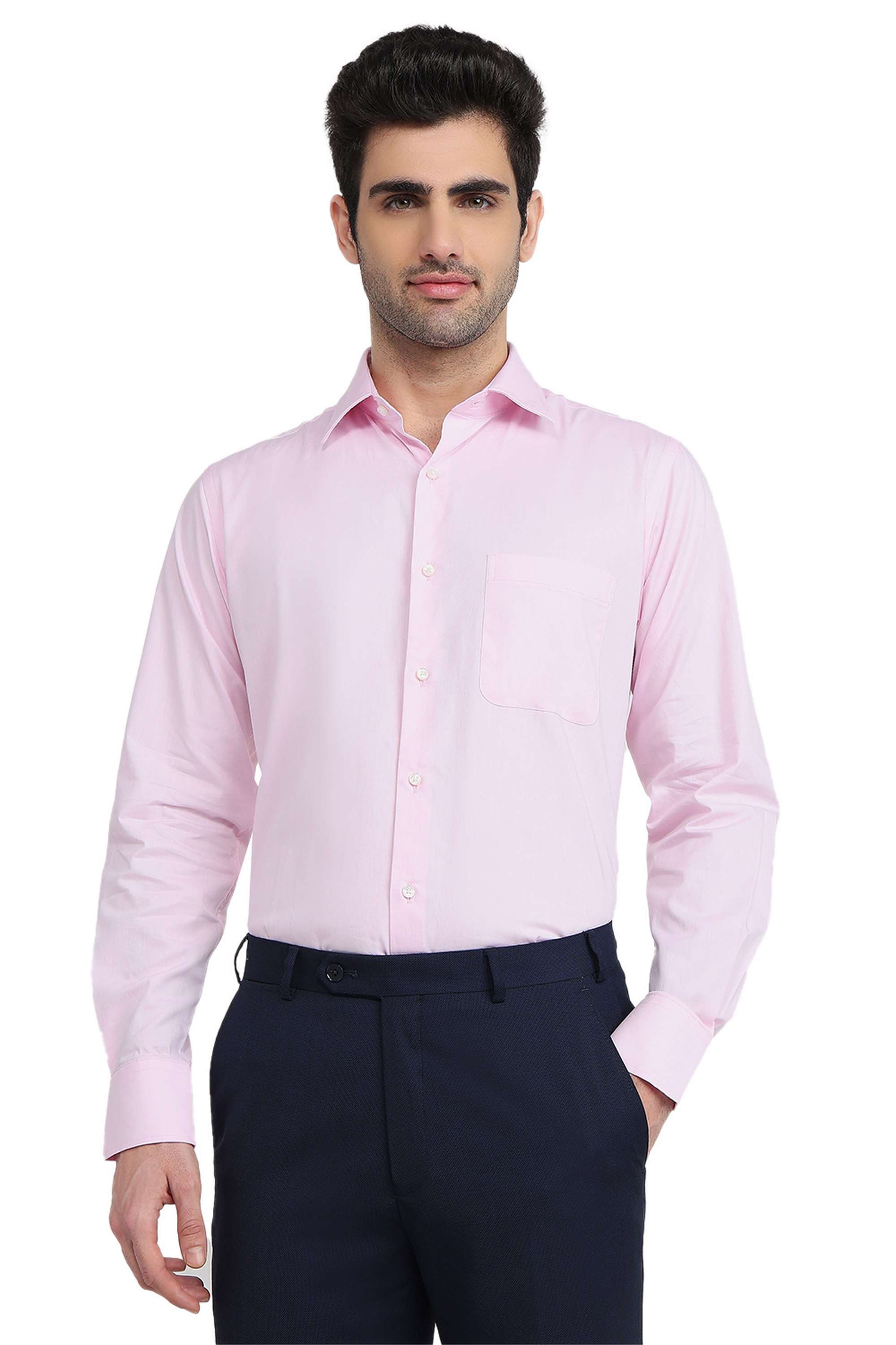 Solid-Cotton-Slim-Fit-Men-s-Formal-Shirt