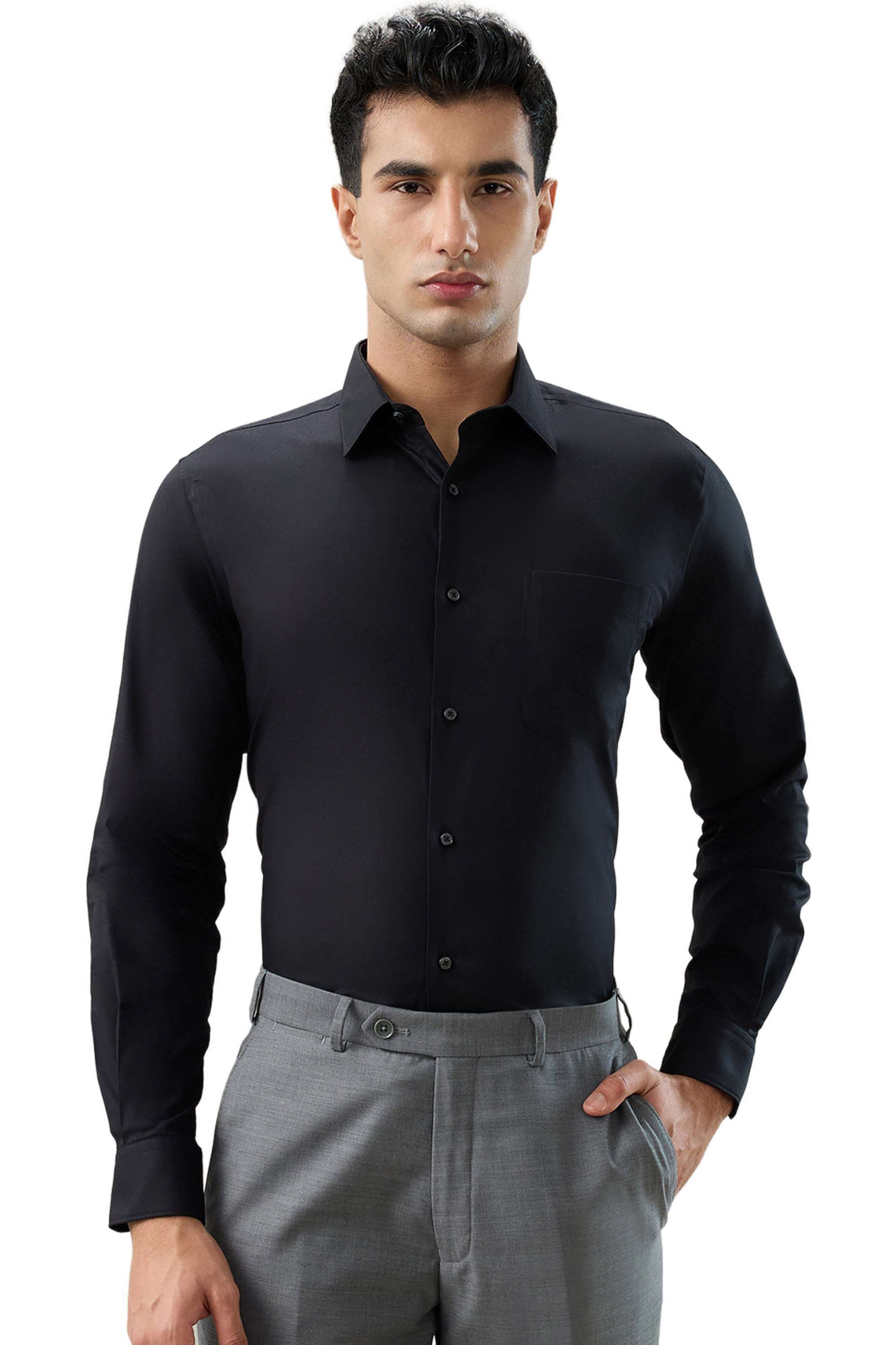 Solid-Cotton-Regular-Fit-Men-s-Formal-Shirt