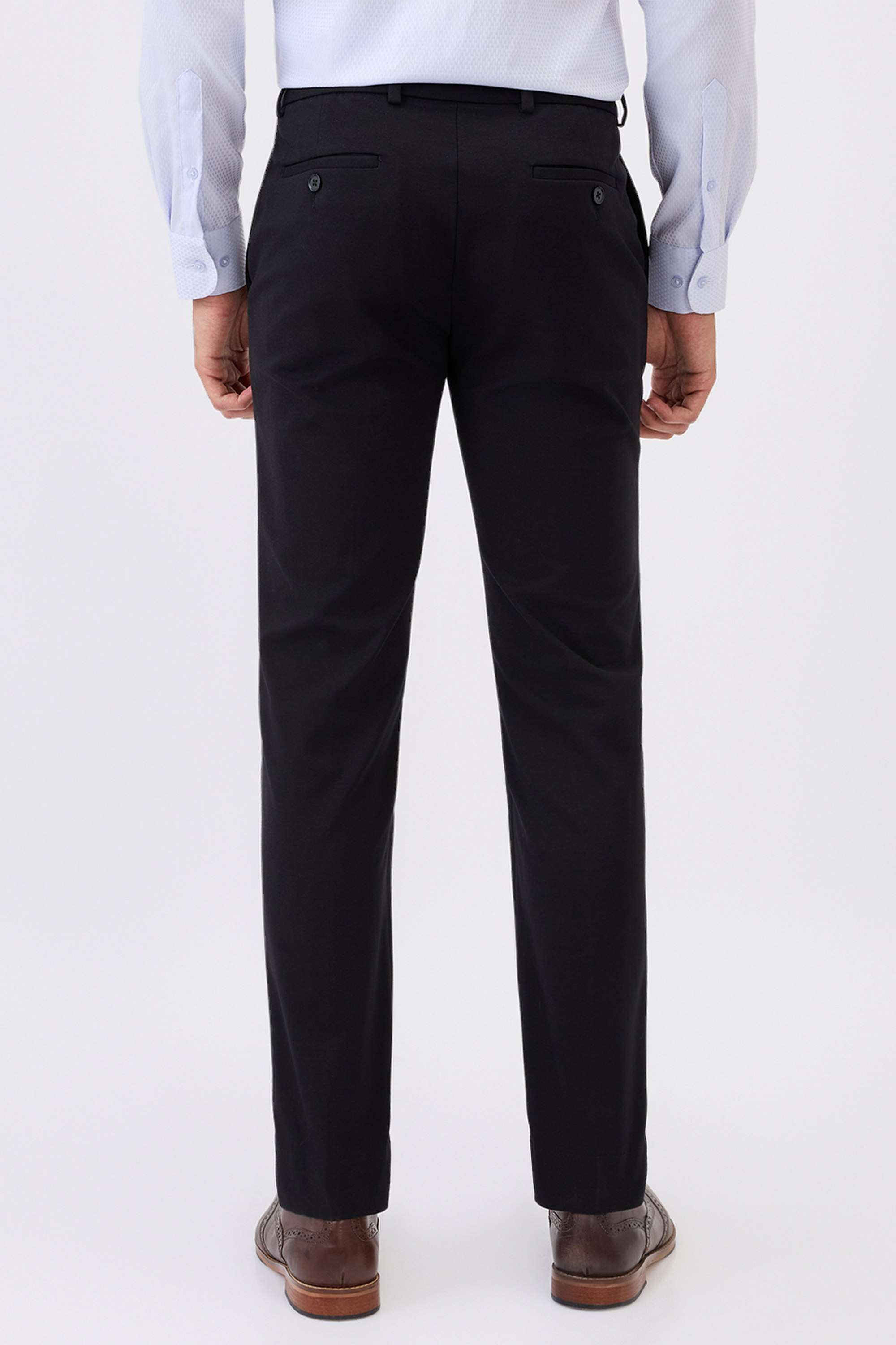 Solid-Blended-Fabric-Slim-Fit-Men-s-Formal-Wear-Trousers