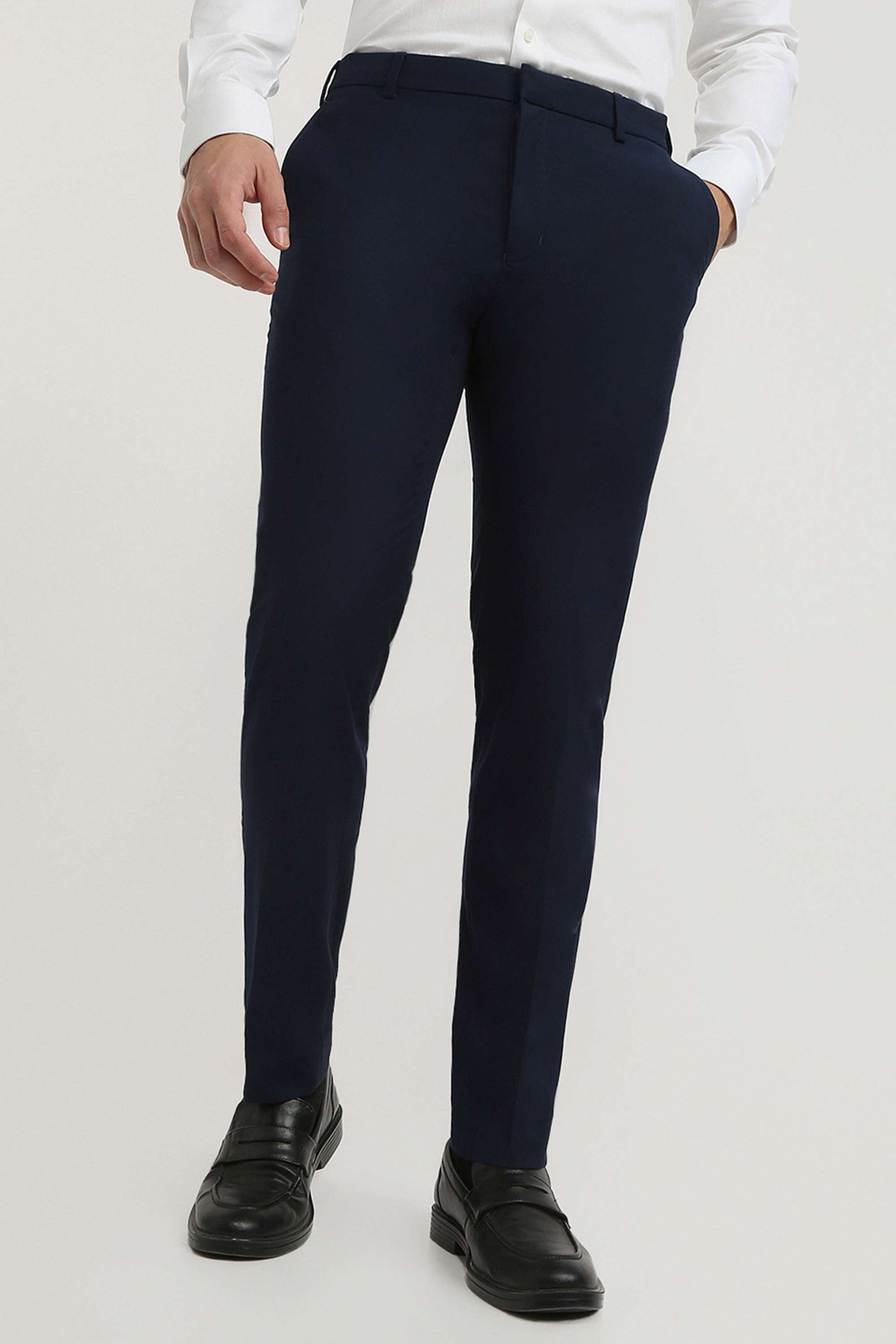 Solid-Blended-Fabric-Slim-Fit-Men-s-Formal-Wear-Trousers