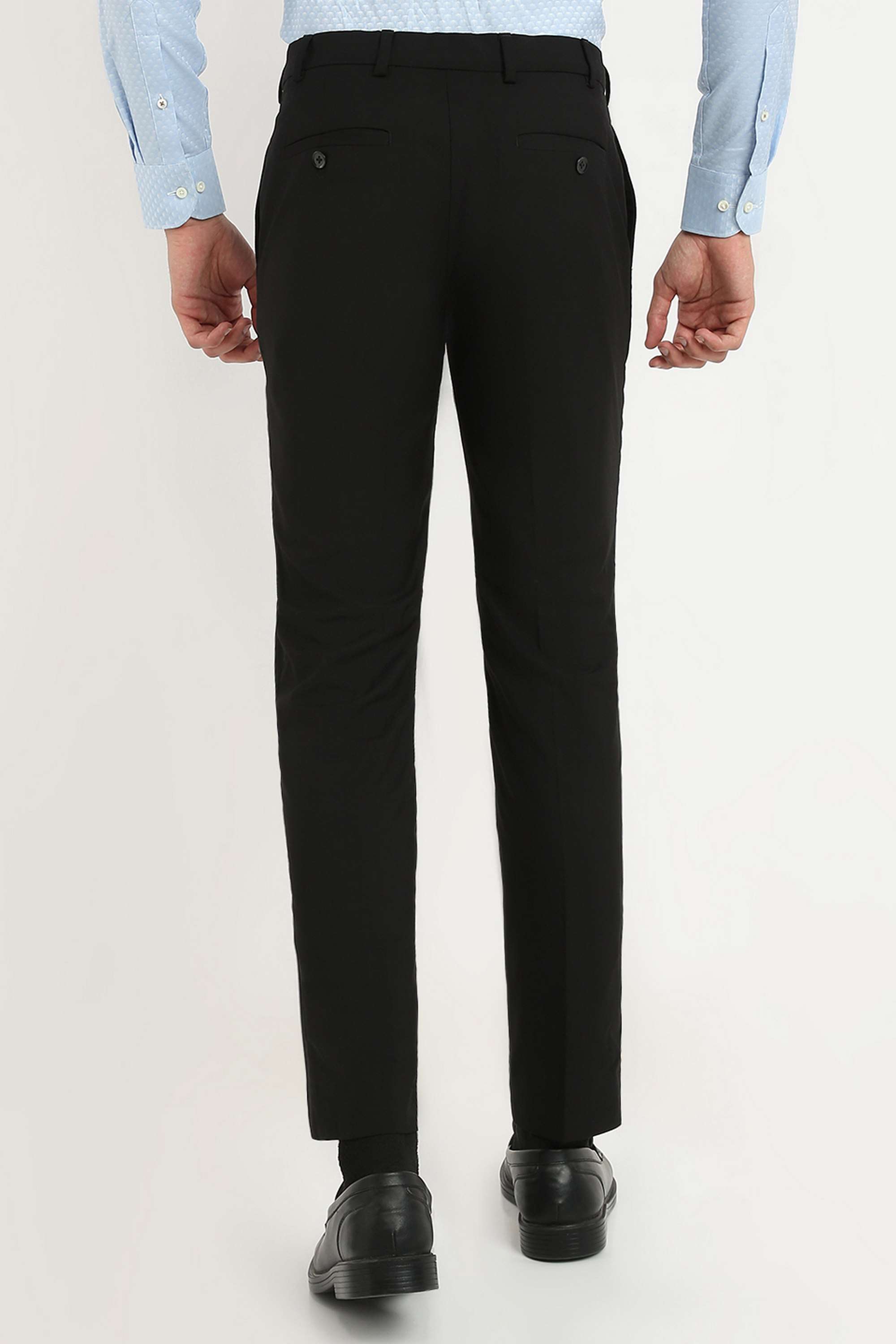 Solid-Blended-Fabric-Slim-Fit-Men-s-Formal-Wear-Trousers