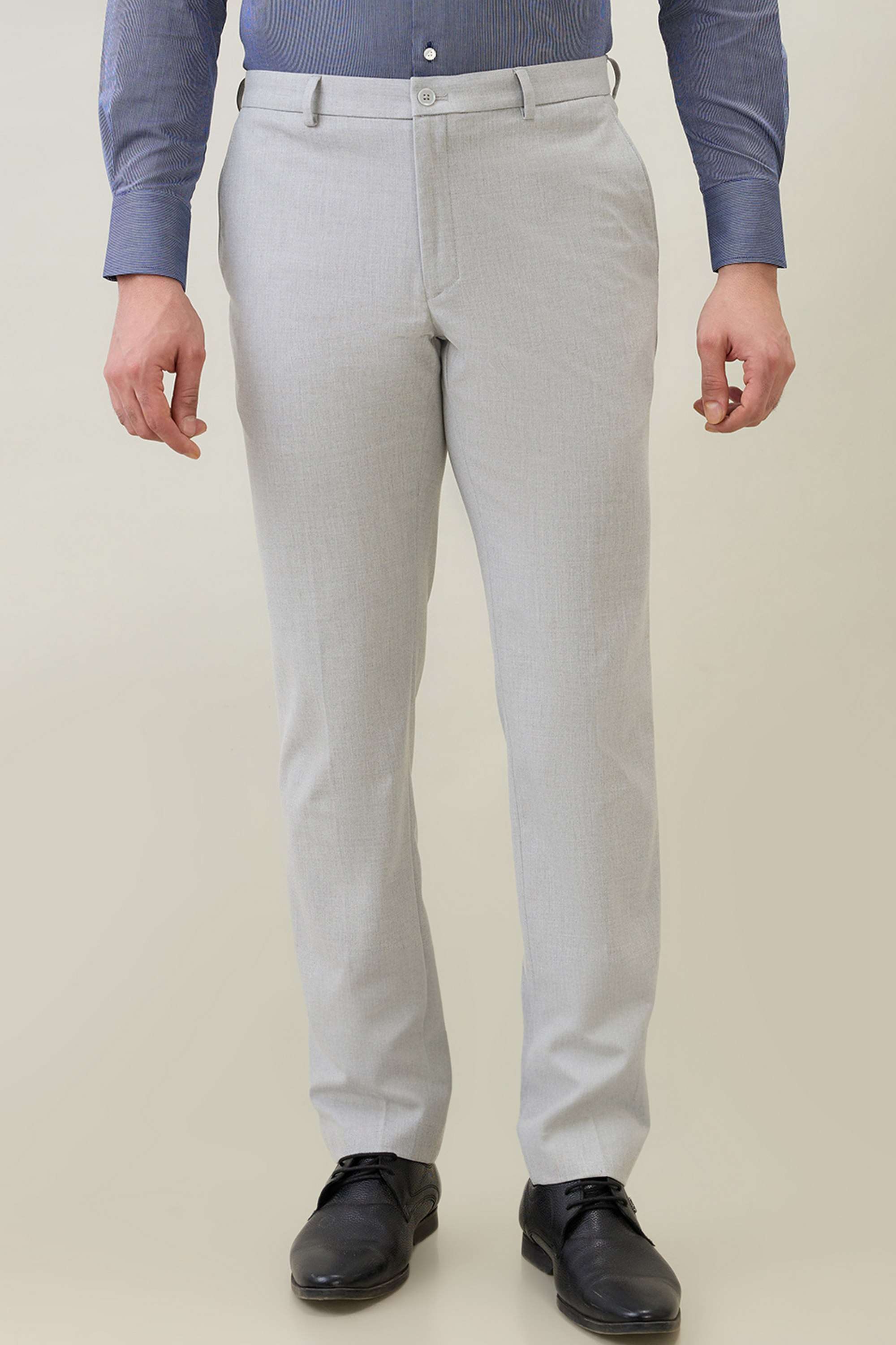 Structured-Polyester-Blend-Slim-Fit-Men-s-Formal-Wear-Trousers