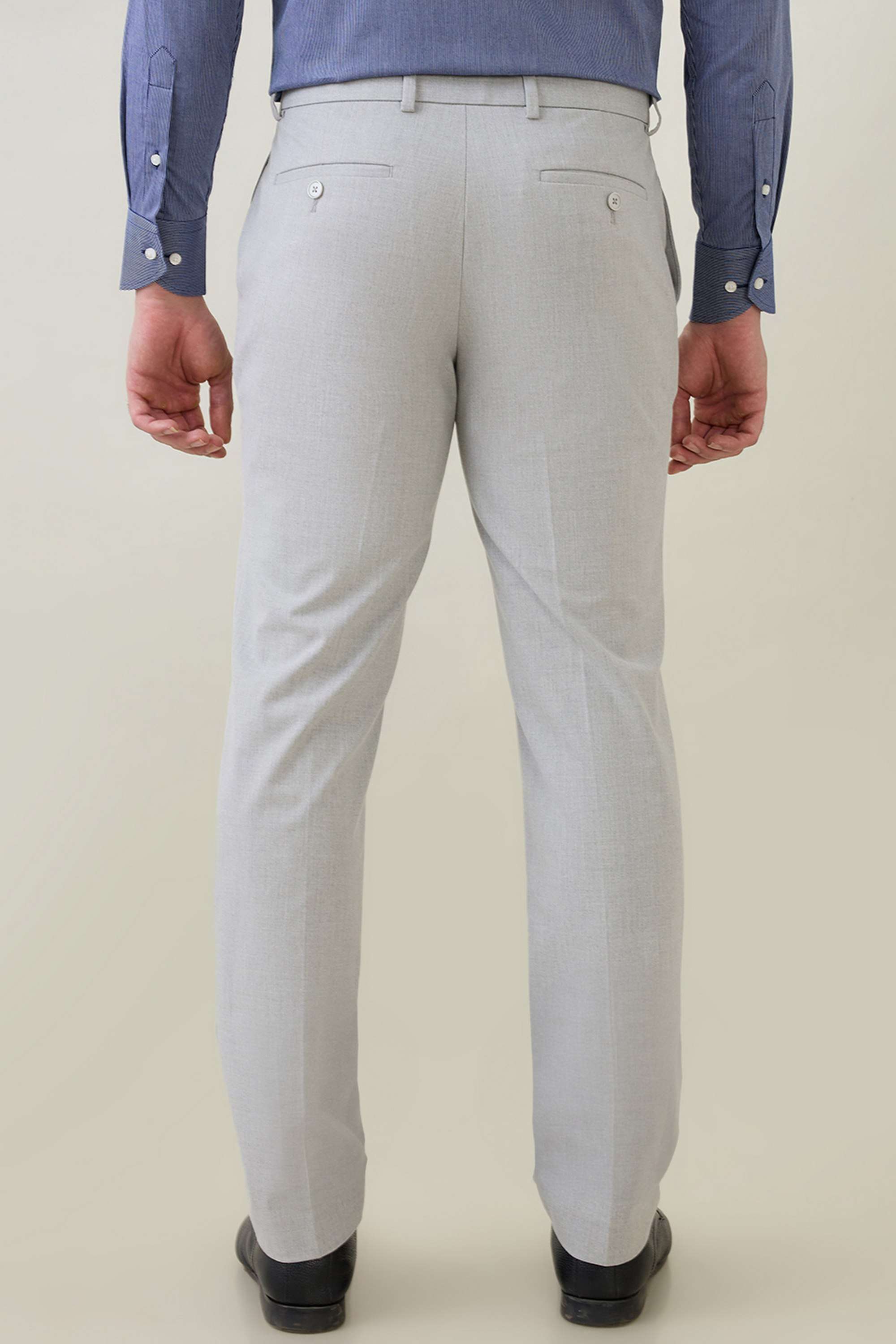 Structured-Polyester-Blend-Slim-Fit-Men-s-Formal-Wear-Trousers