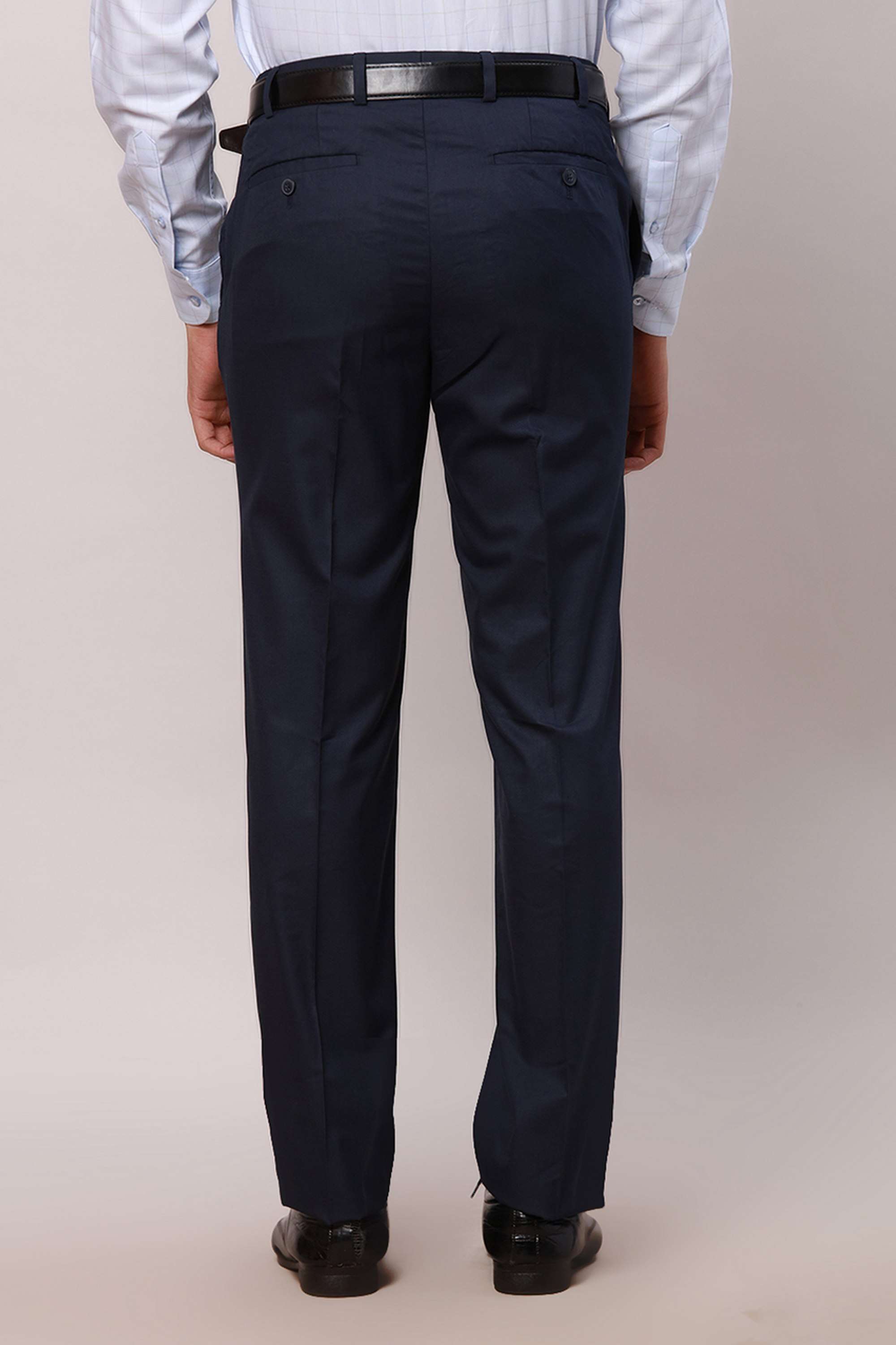 Checks-Polyester-Blend-Slim-Fit-Men-s-Formal-Wear-Trousers