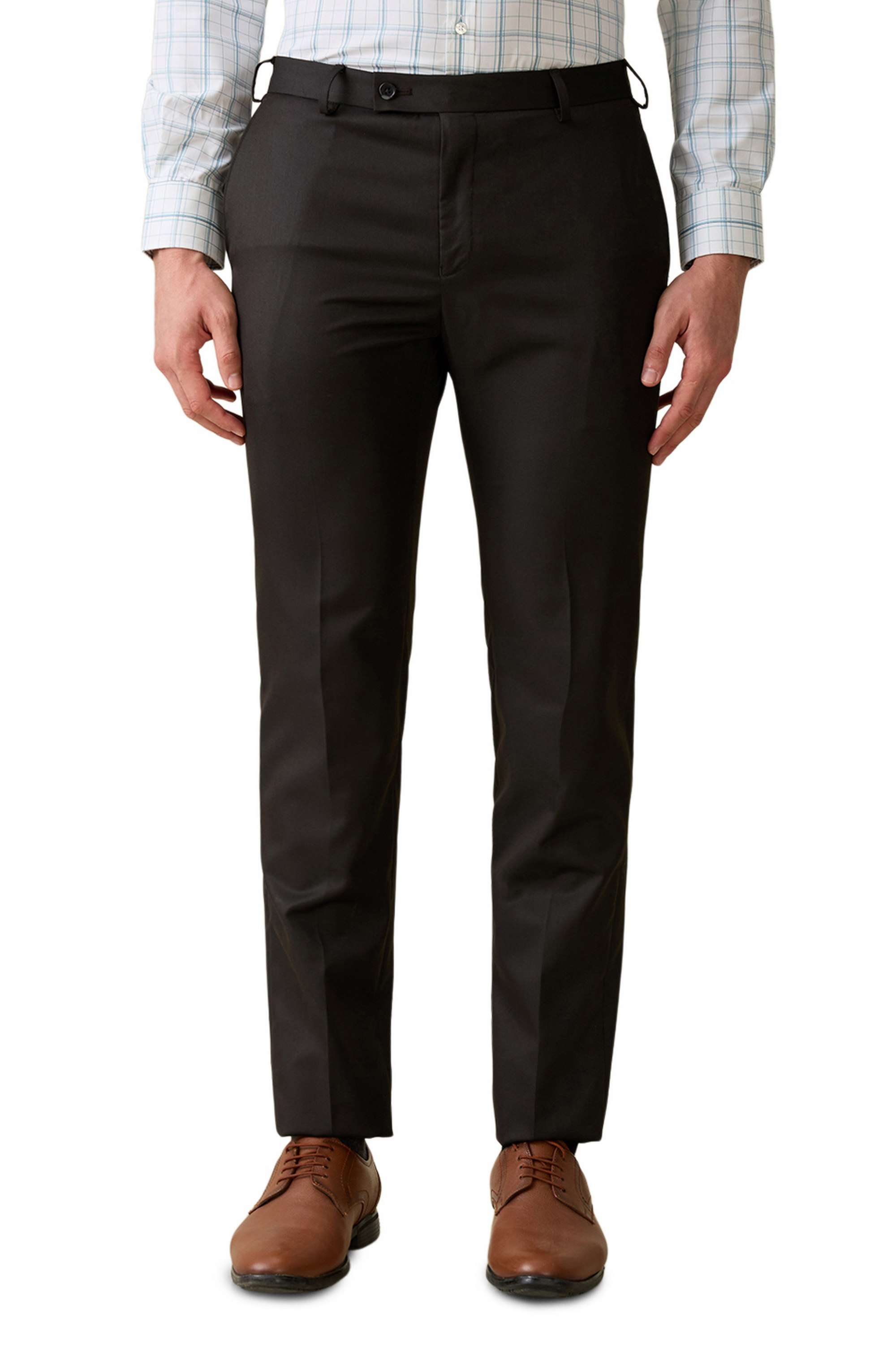 Solid-Polyester-Blend-Slim-Fit-Men-s-Formal-Trousers