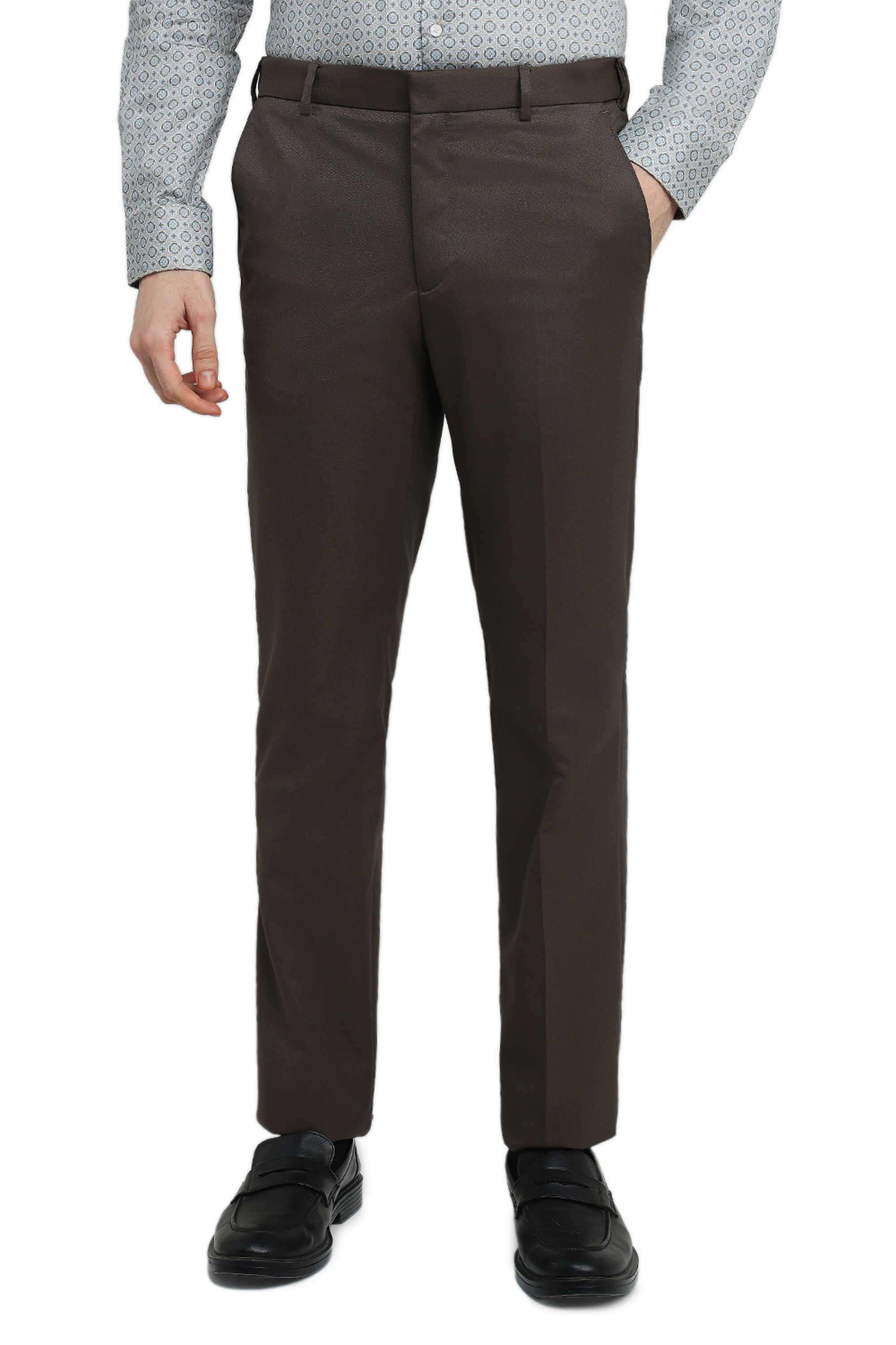 Solid-Polyester-Blend-Slim-Fit-Men-s-Formal-Trousers