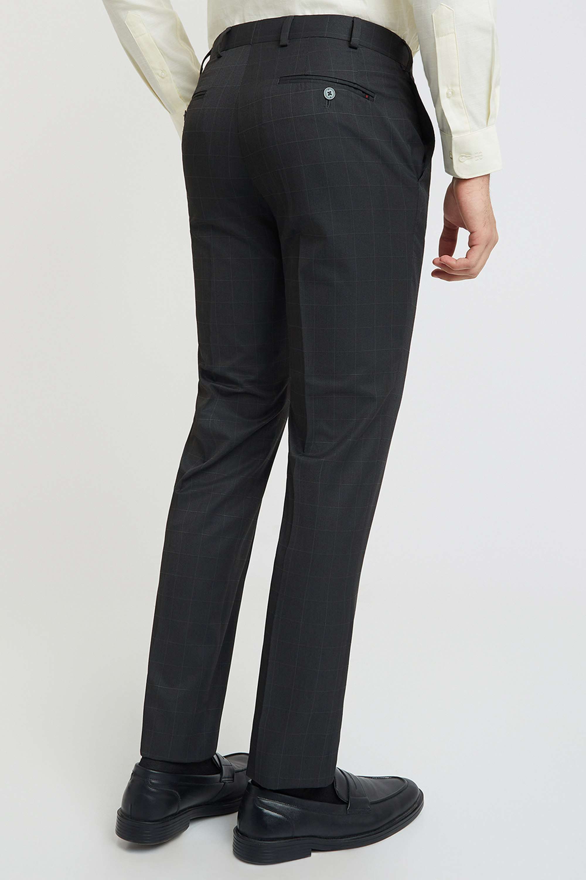 Checks-Polyester-Blend-Regular-Fit-Men-s-Formal-Wear-Trousers