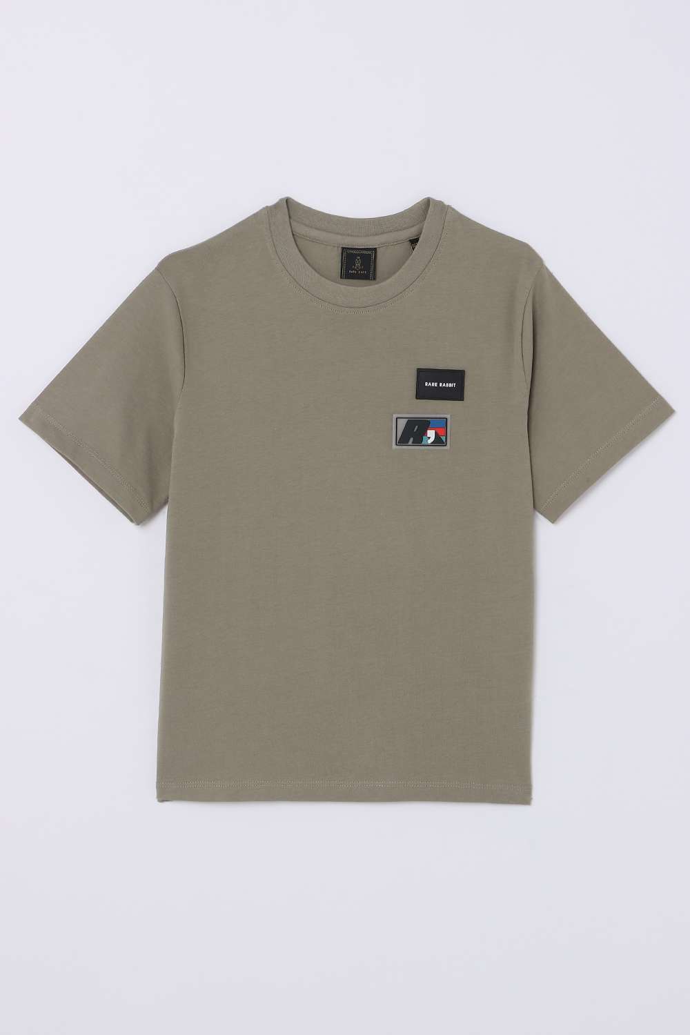 Solid-Blended-Fabric-Round-Neck-Boys-T-Shirt