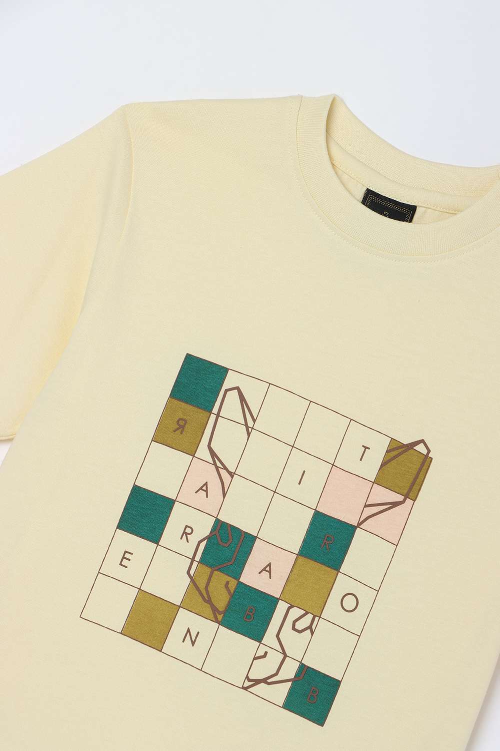 Solid-Blended-Fabric-Round-Neck-Boys-T-Shirt