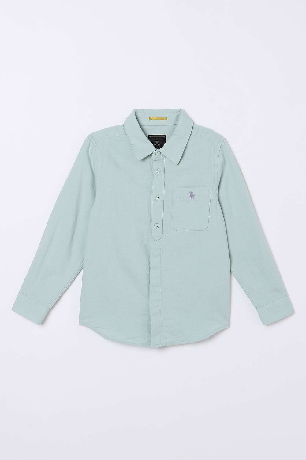Solid-Blended-Fabric-Classic-Collar-Boys-Shirt