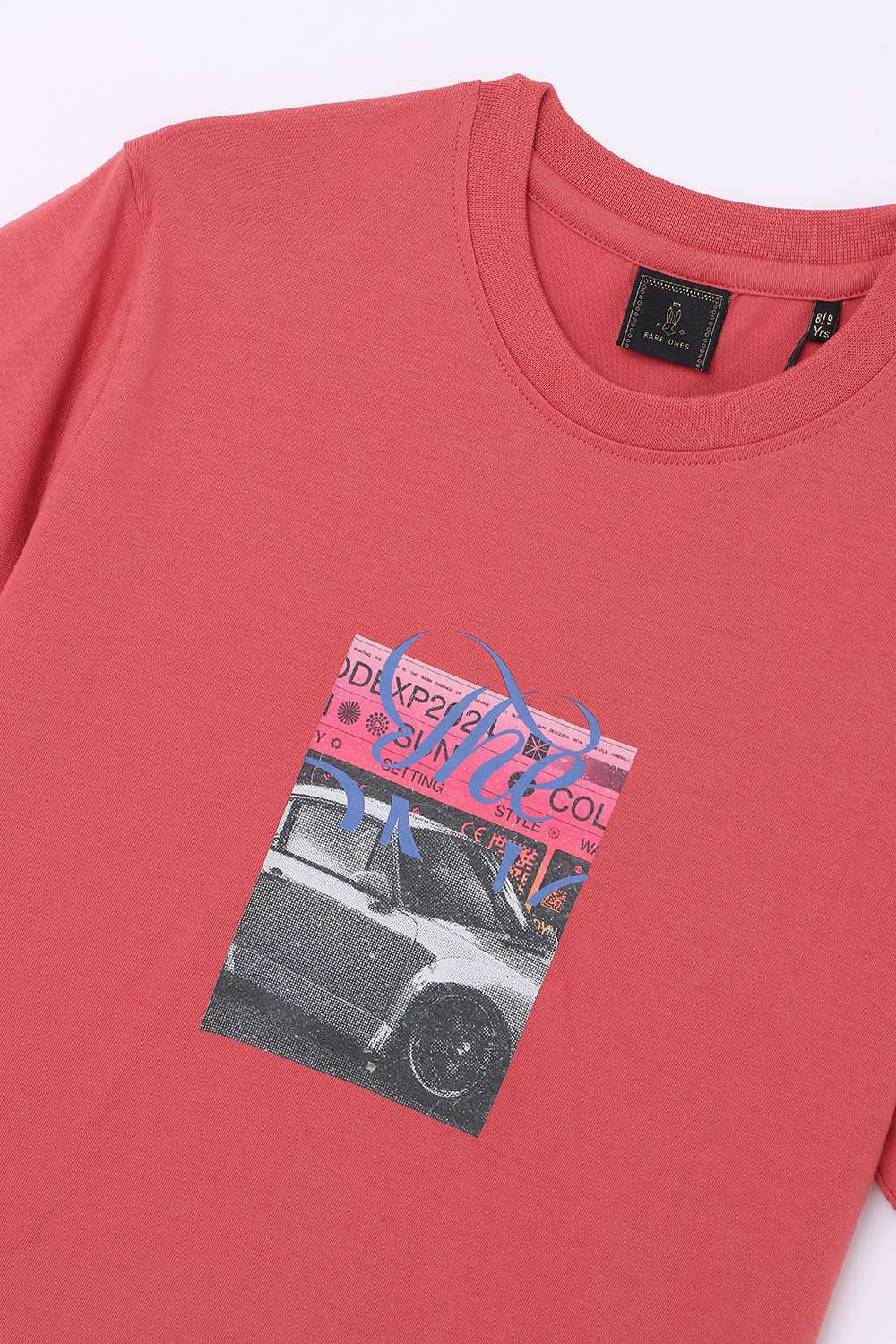 Solid-Blended-Fabric-Round-Neck-Boys-T-Shirt