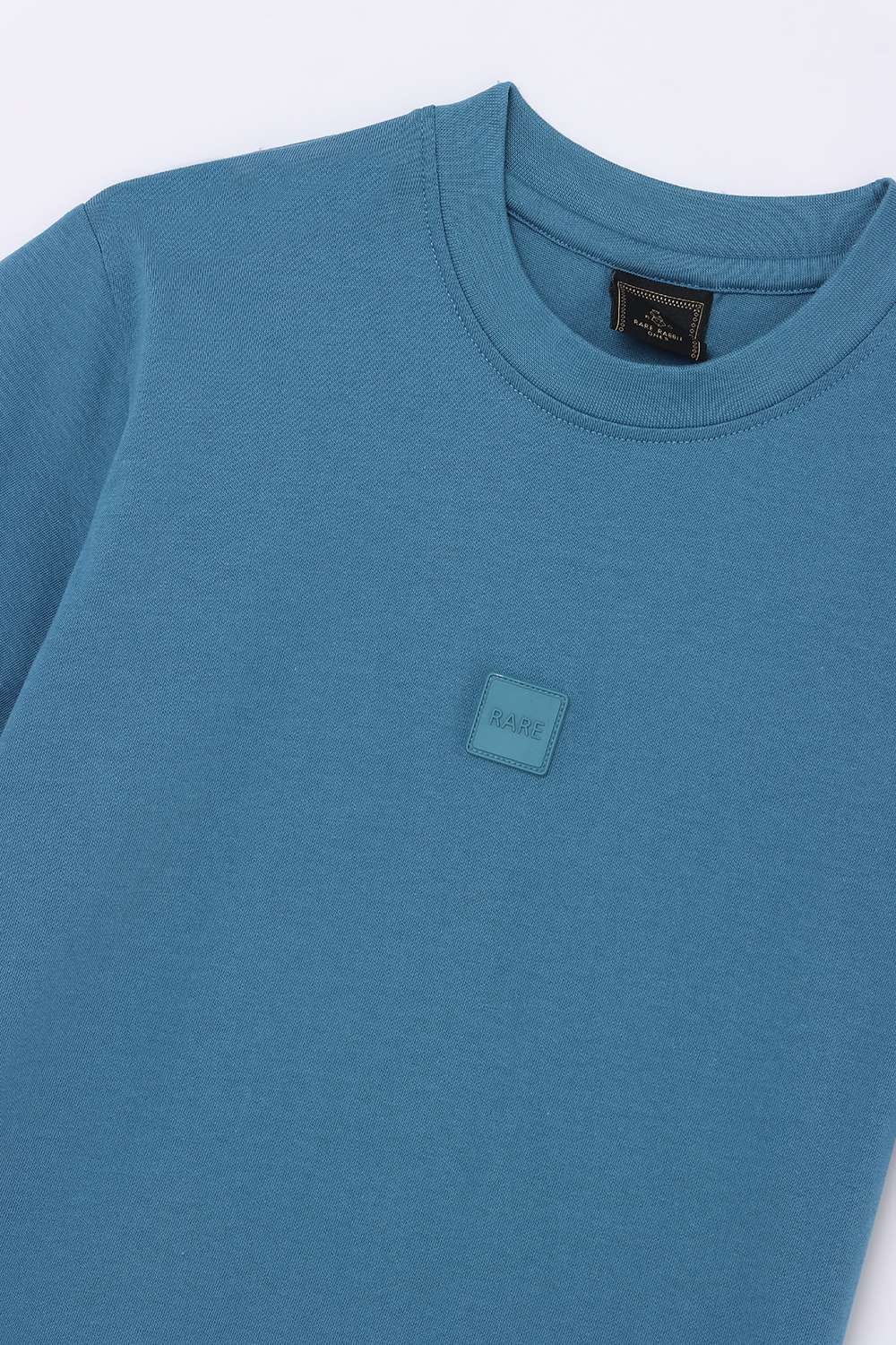 Solid-Blended-Fabric-Round-Neck-Boys-T-Shirt