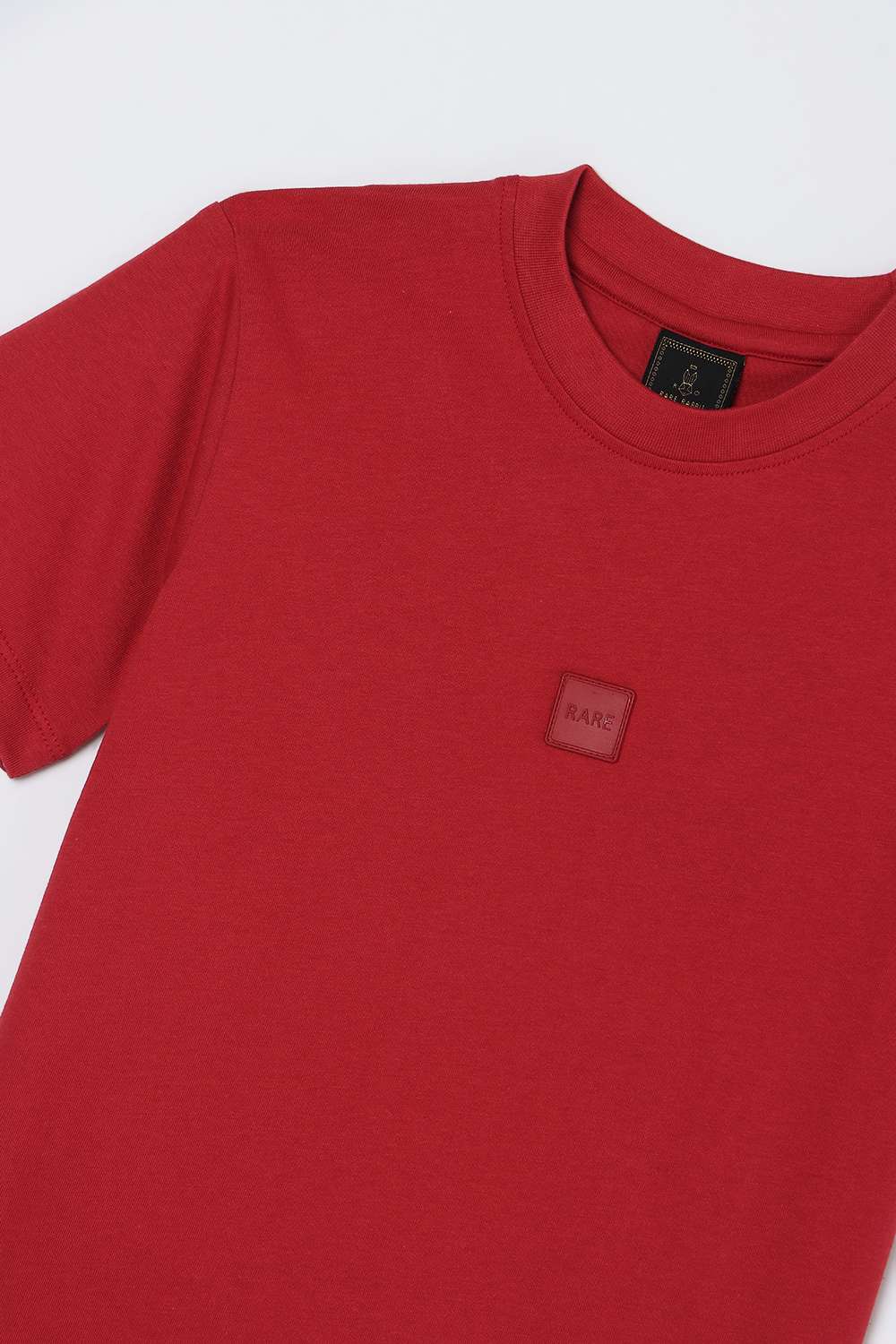 Solid-Blended-Fabric-Round-Neck-Boys-T-Shirt