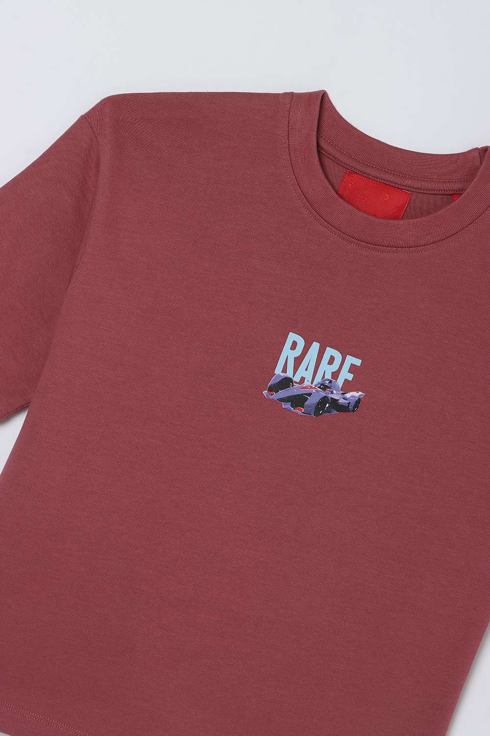 Solid-Blended-Fabric-Round-Neck-Boys-T-Shirt