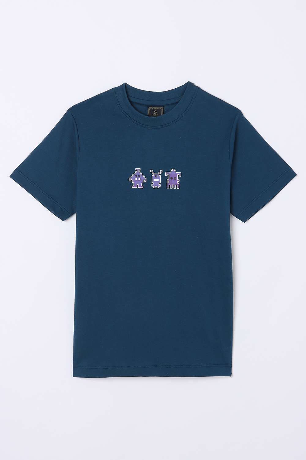 Solid-Blended-Fabric-Round-Neck-Boys-T-Shirt