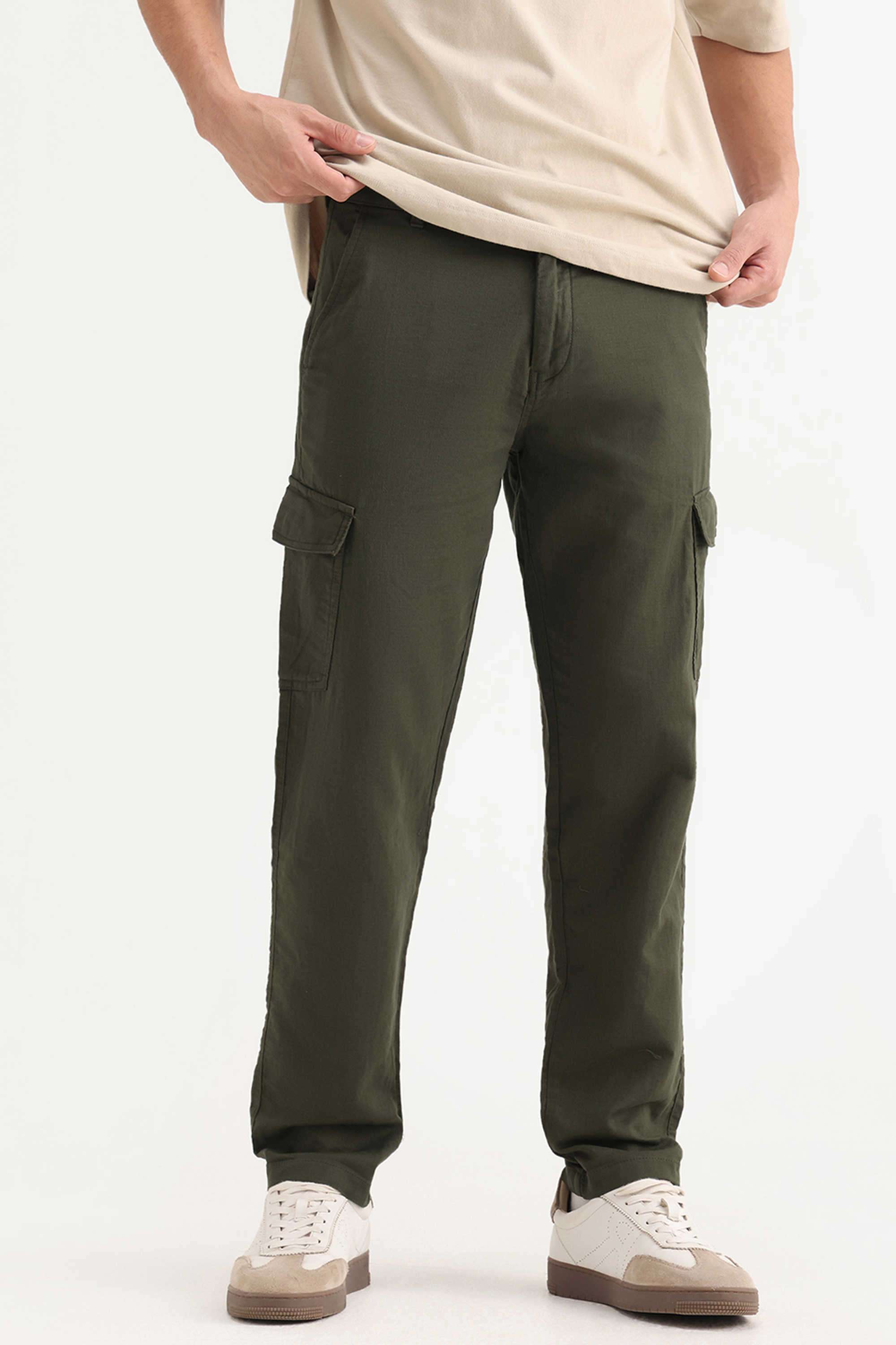 Solid-Cotton-Regular-Fit-Men-s-Casual-Trousers