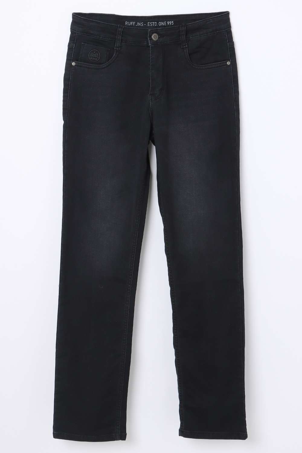 Solid-Blended-Fabric-Regular-Fit-Unisex-Jeans