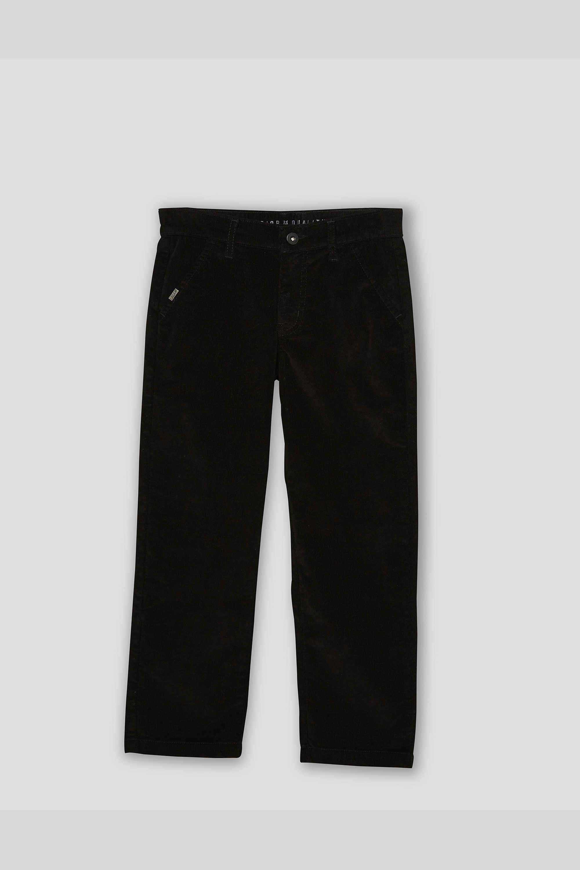 Solid-Blended-Fabric-Regular-Fit-Boys-Trousers