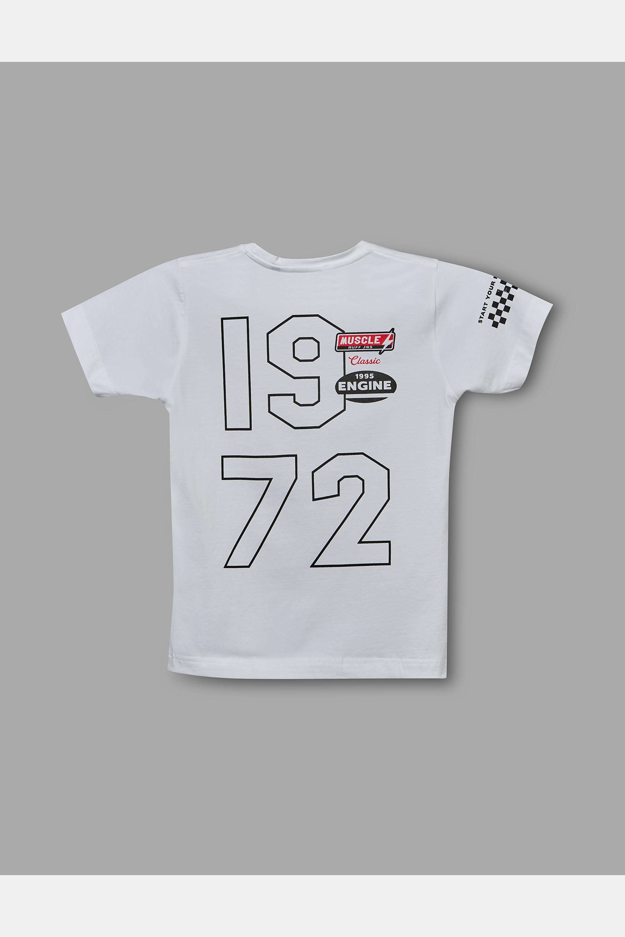 Solid-Blended-Fabric-Round-Neck-Boy-s-T-Shirt