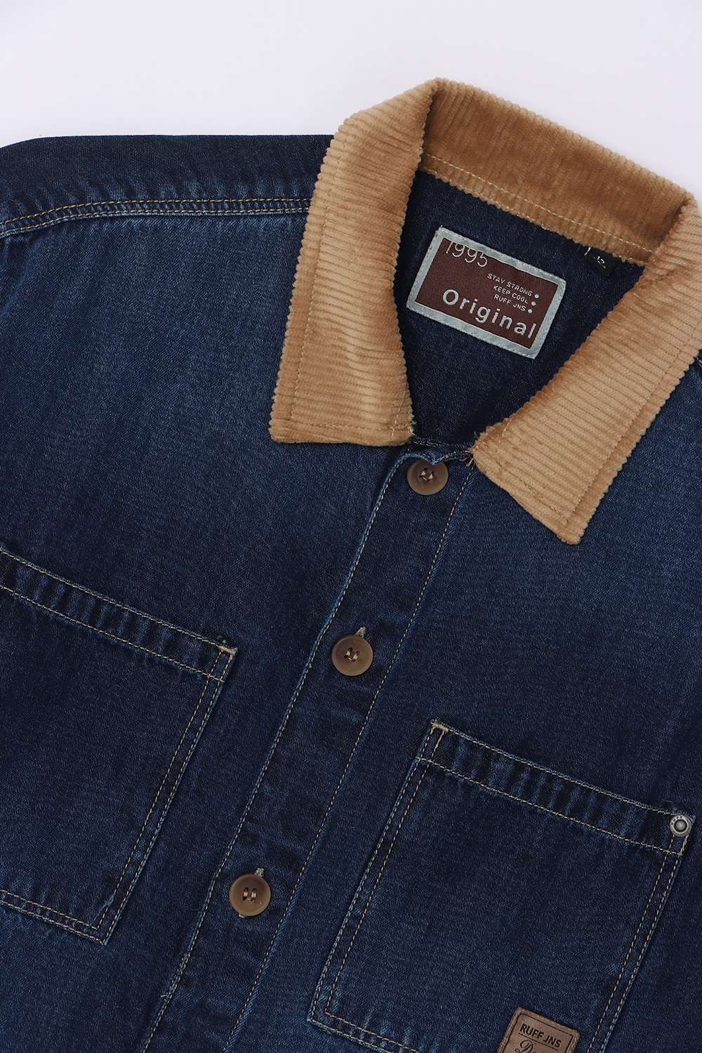 Solid-Denim-Classic-Collar-Unisex-Shirt