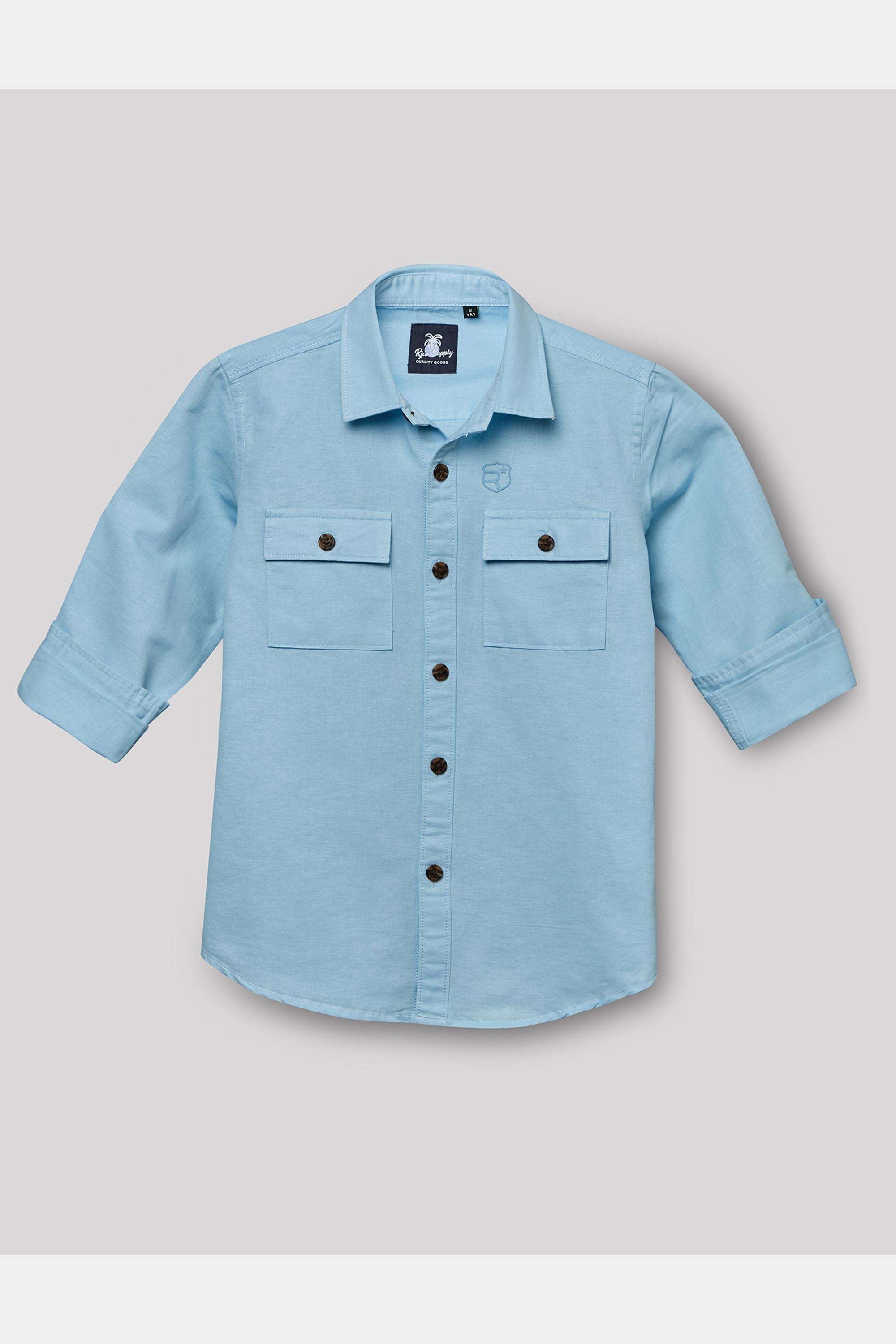 Solid-Cotton-Collared-Boy-s-Shirt