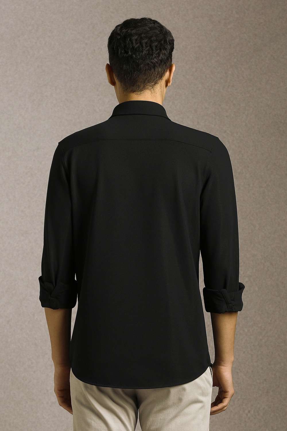 Solid-Cotton-Nylon-Slim-Fit-Men-s-Casual-Shirt
