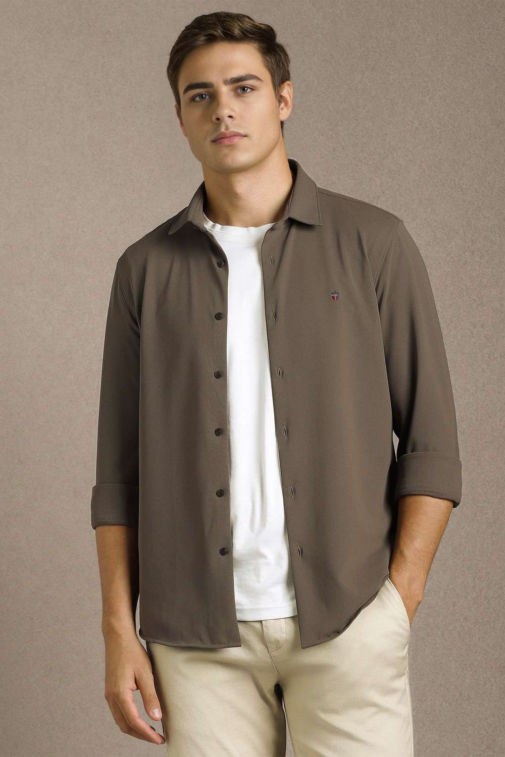 Solid-Cotton-Blend-Slim-Fit-Men-s-Casual-Shirt