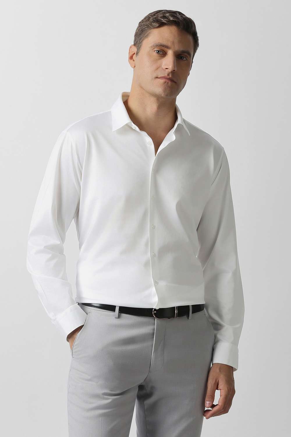 Solid-100--Cotton-Slim-Fit-Men-s-Formal-Shirt
