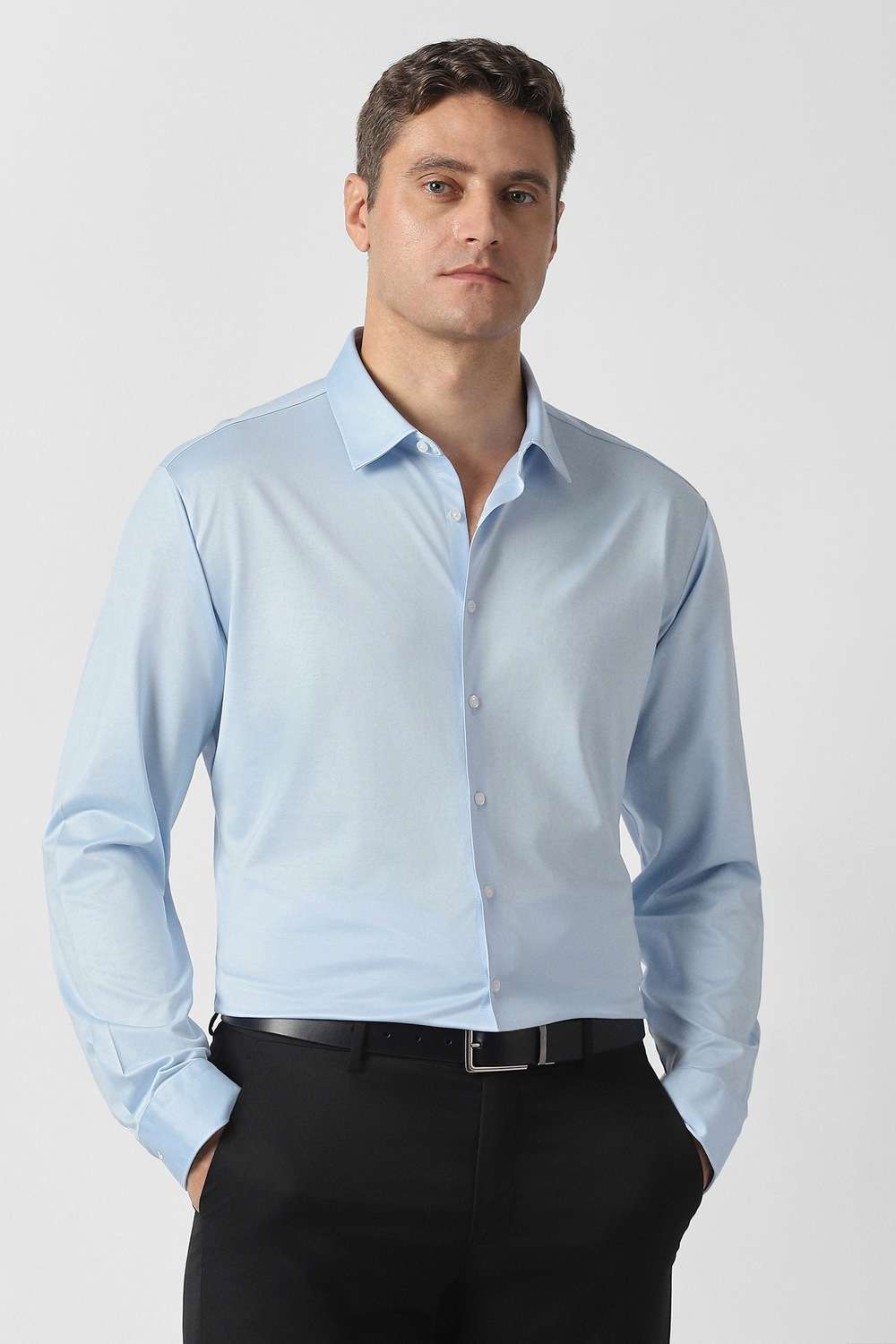 Solid-100--Cotton-Slim-Fit-Men-s-Formal-Shirt
