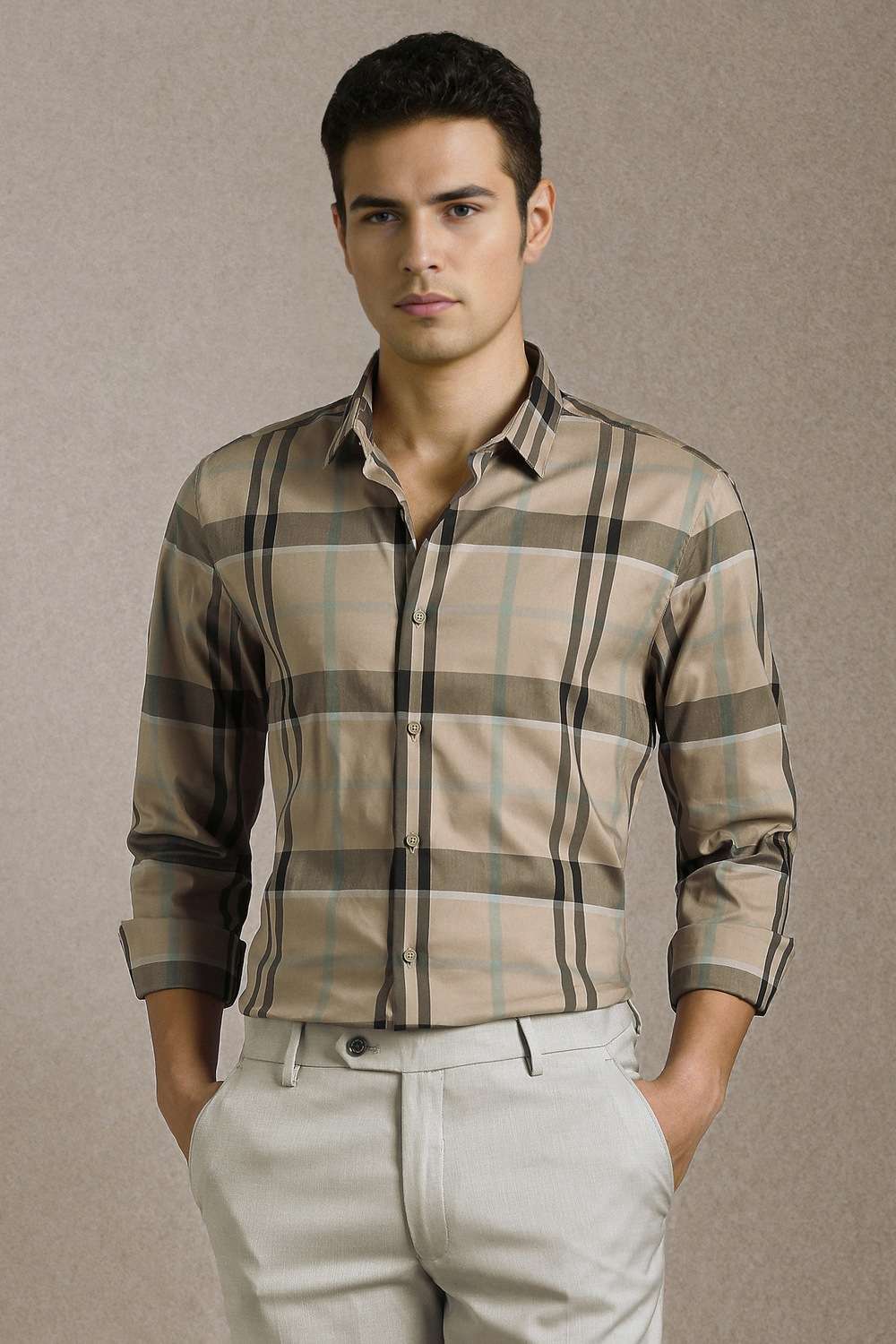 Checks-Cotton-Nylon-Slim-Fit-Men-s-Formal-Shirt