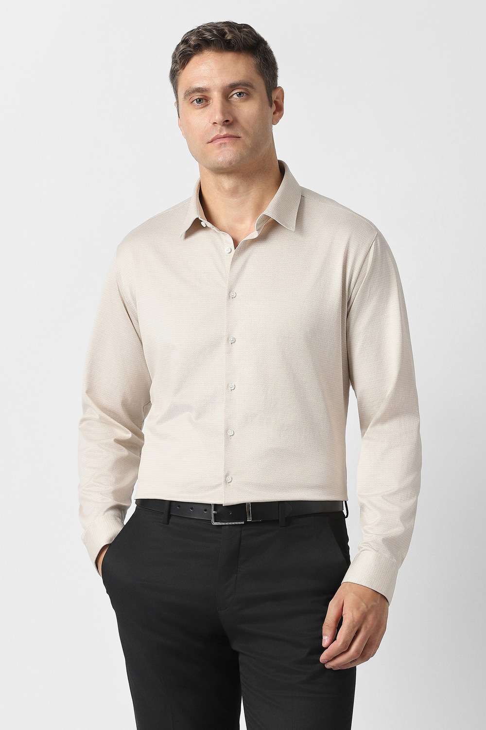 Solid-100--Cotton-Slim-Fit-Men-s-Formal-Shirt