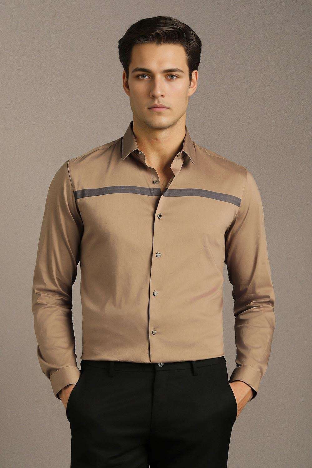 Stripes-Blended-Fabric-Super-Slim-Fit-Men-Formal-Shirt