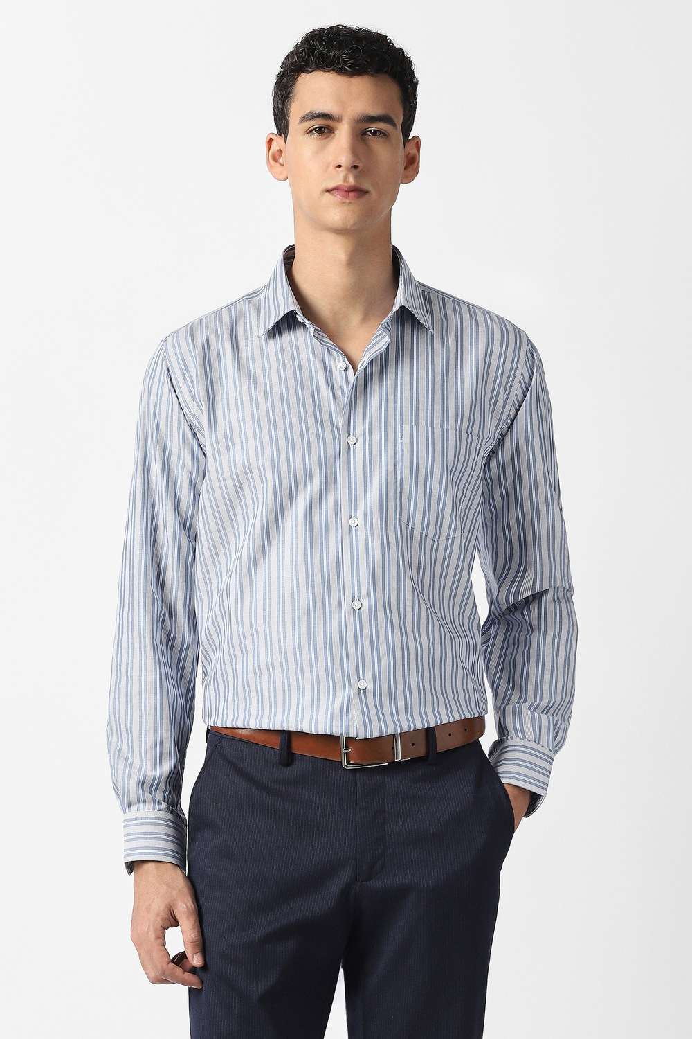 Stripes-Cotton-Regular-Fit-Men-Formal-Wear-Shirt
