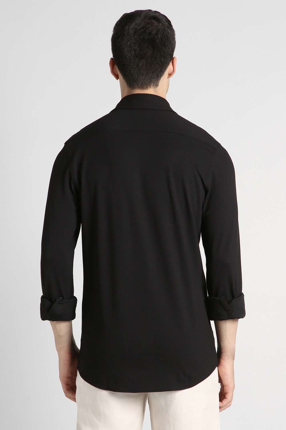 Solid-Nylon-Slim-Fit-Men-s-Casual-Shirt