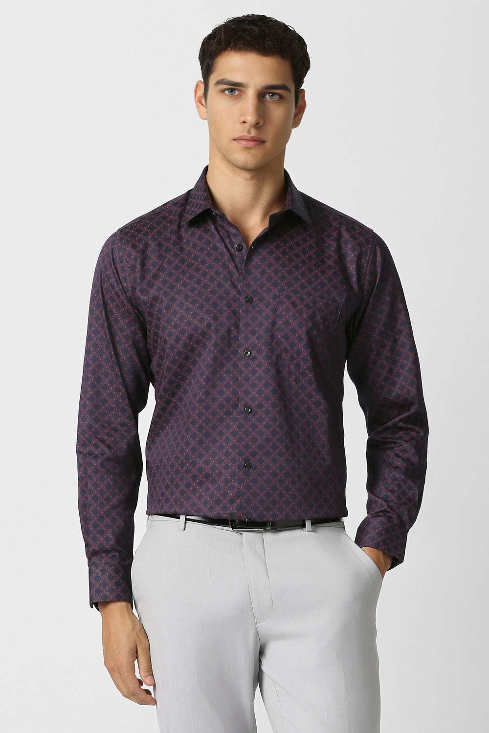 Printed-Collared-Cotton-Men-Formal-Wear-Shirt