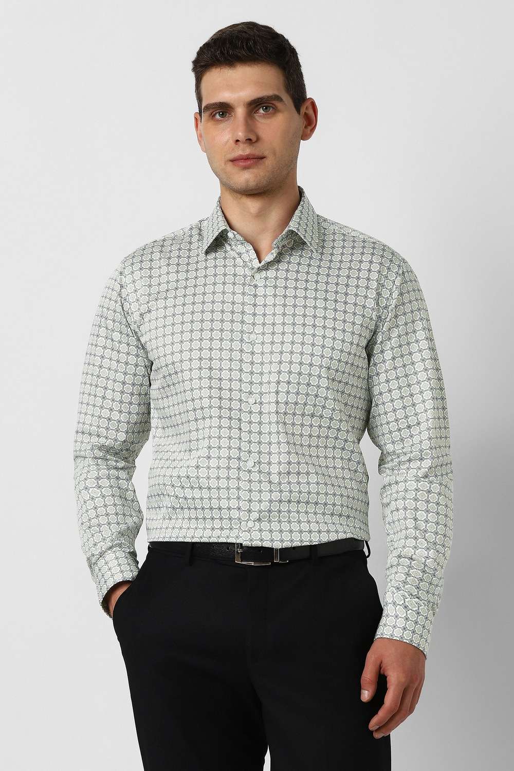 Geometric-Print-Cotton-Regular-Fit-Men-s-Formal-Wear-Shirt