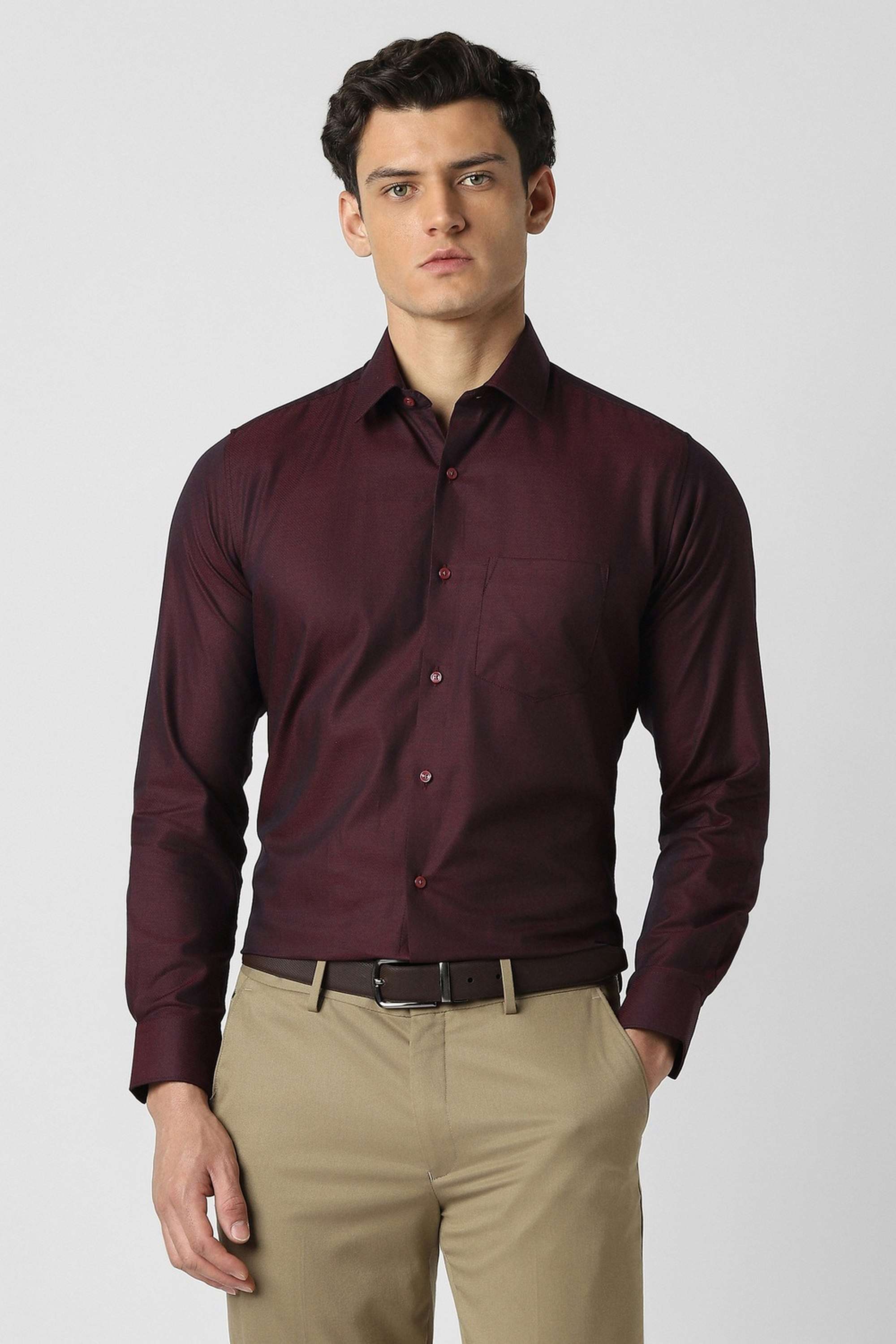Dobby-Collared-Cotton-Men-Formal-Wear-Shirt