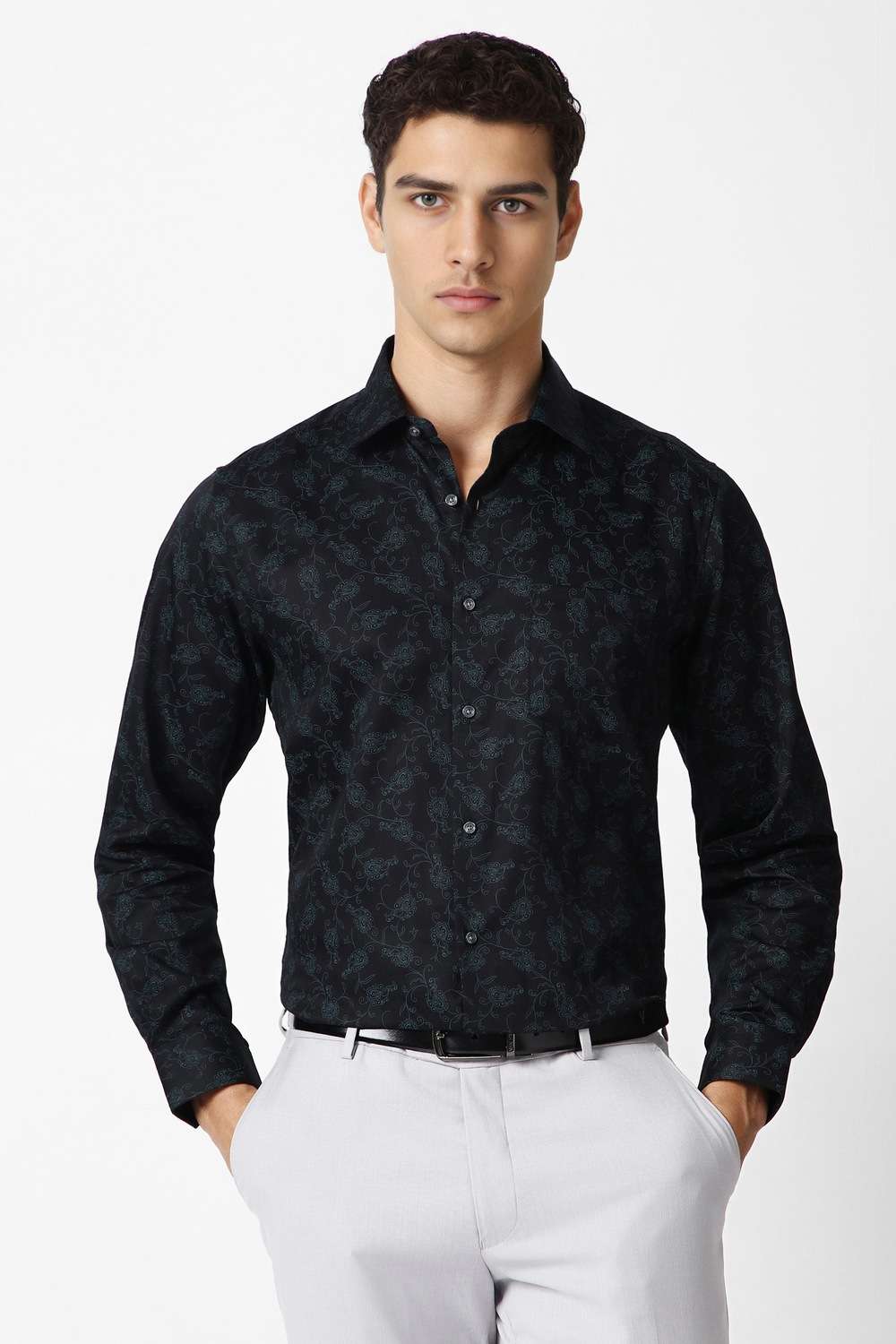 Printed-Collared-Cotton-Men-Formal-Wear-Shirt