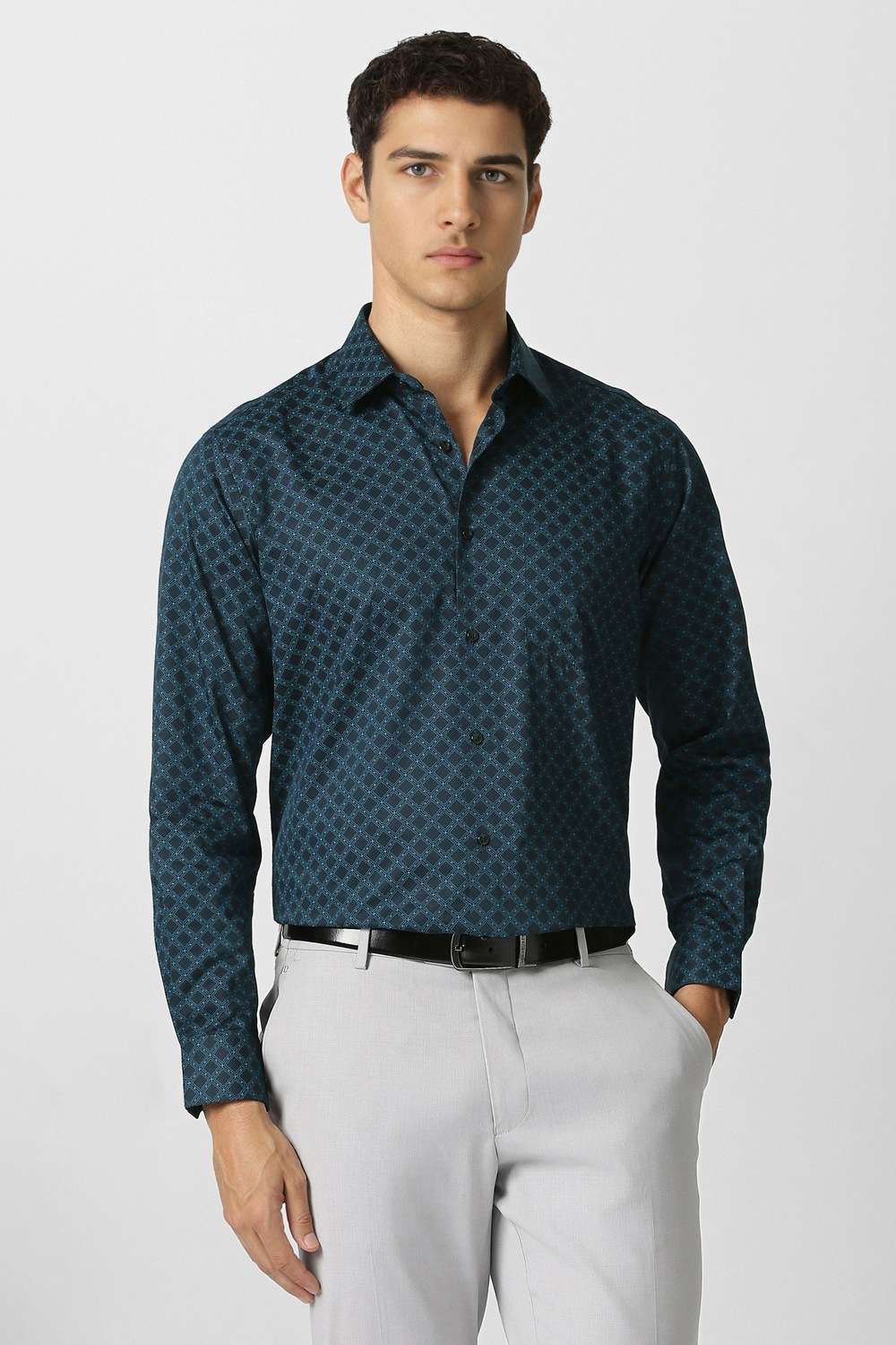 Printed-Collared-Cotton-Men-Formal-Wear-Shirt