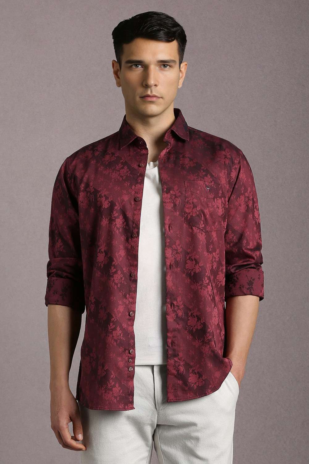 Solid-Cotton-Slim-Fit-Men-s-Casual-Shirt