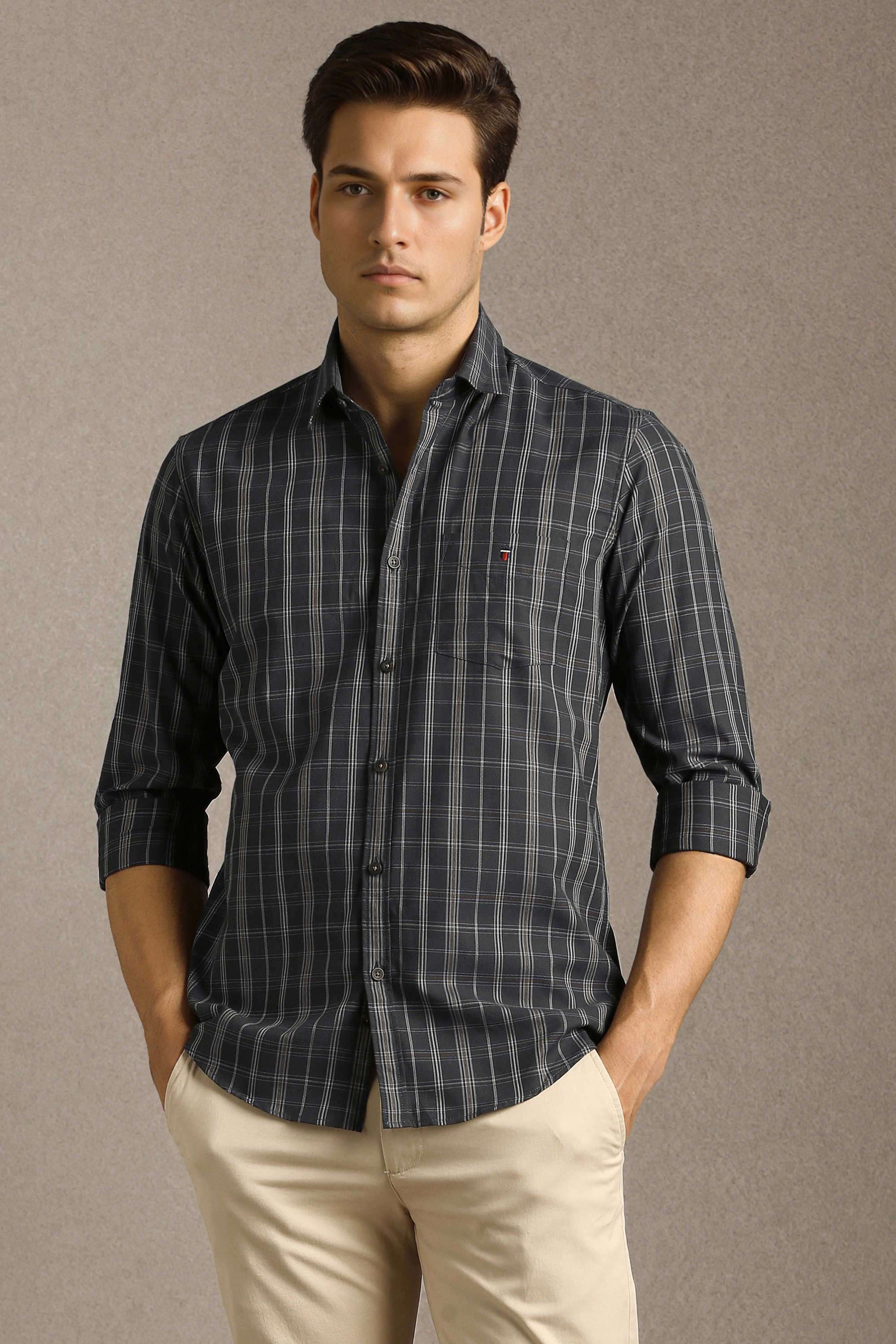 Checks-Cotton-Slim-Fit-Men-Casual-Wear-Shirt
