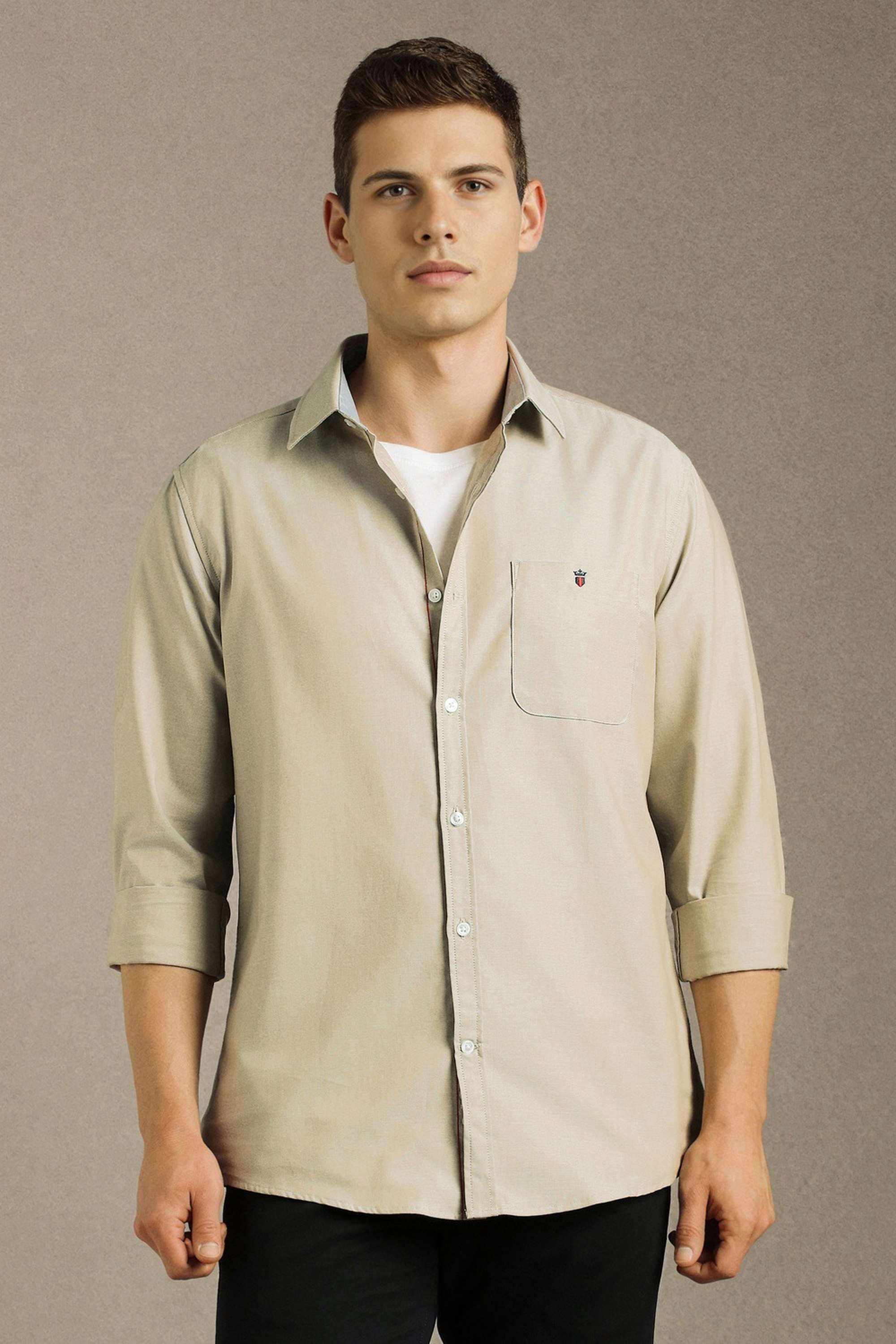 Solid-Cotton-Slim-Fit-Men-s-Casual-Shirt