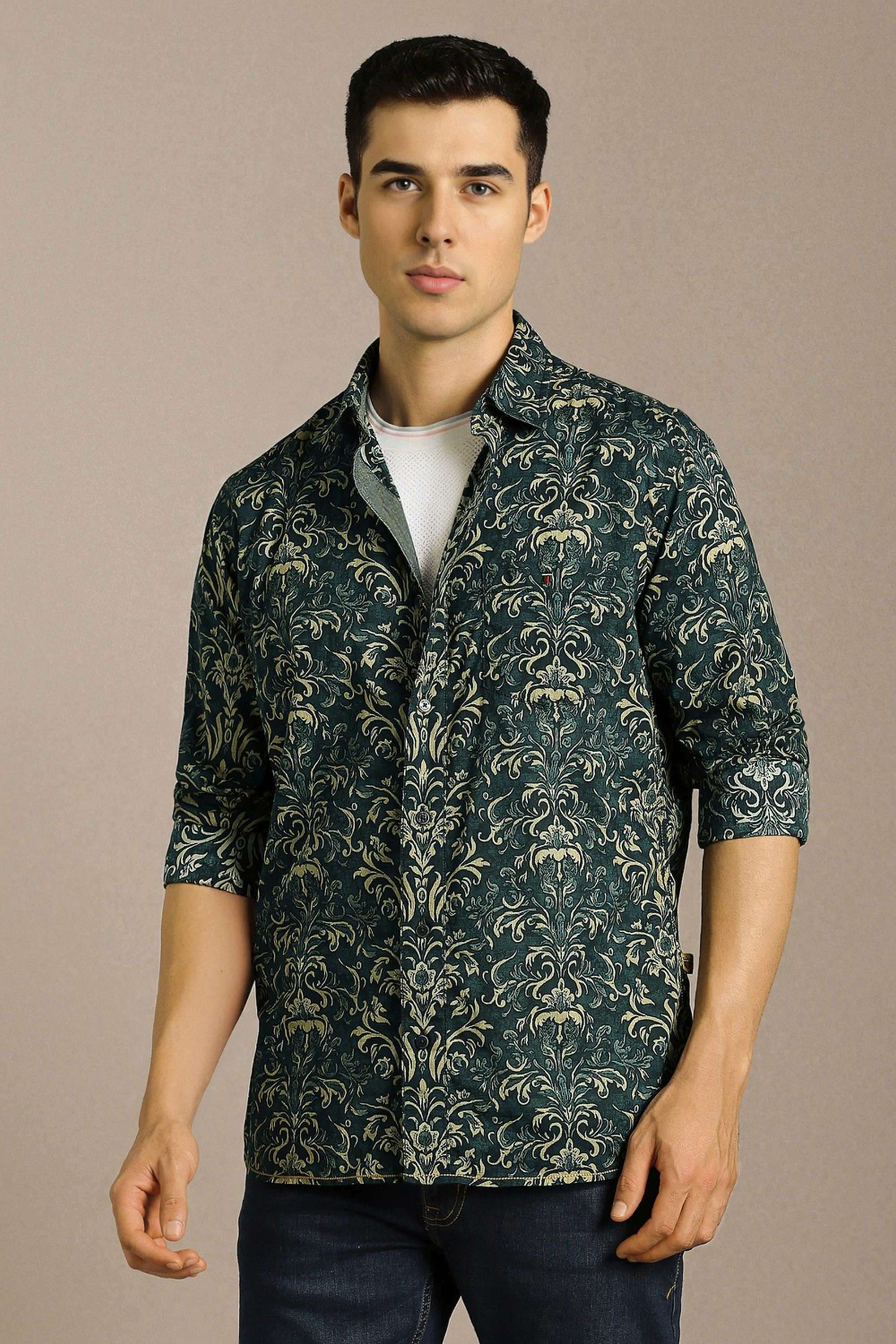 Solid-Cotton-Slim-Fit-Men-s-Casual-Shirt