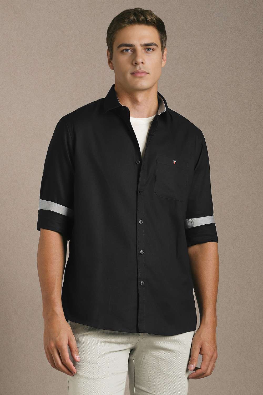 Solid-Cotton-Slim-Fit-Men-s-Casual-Shirt