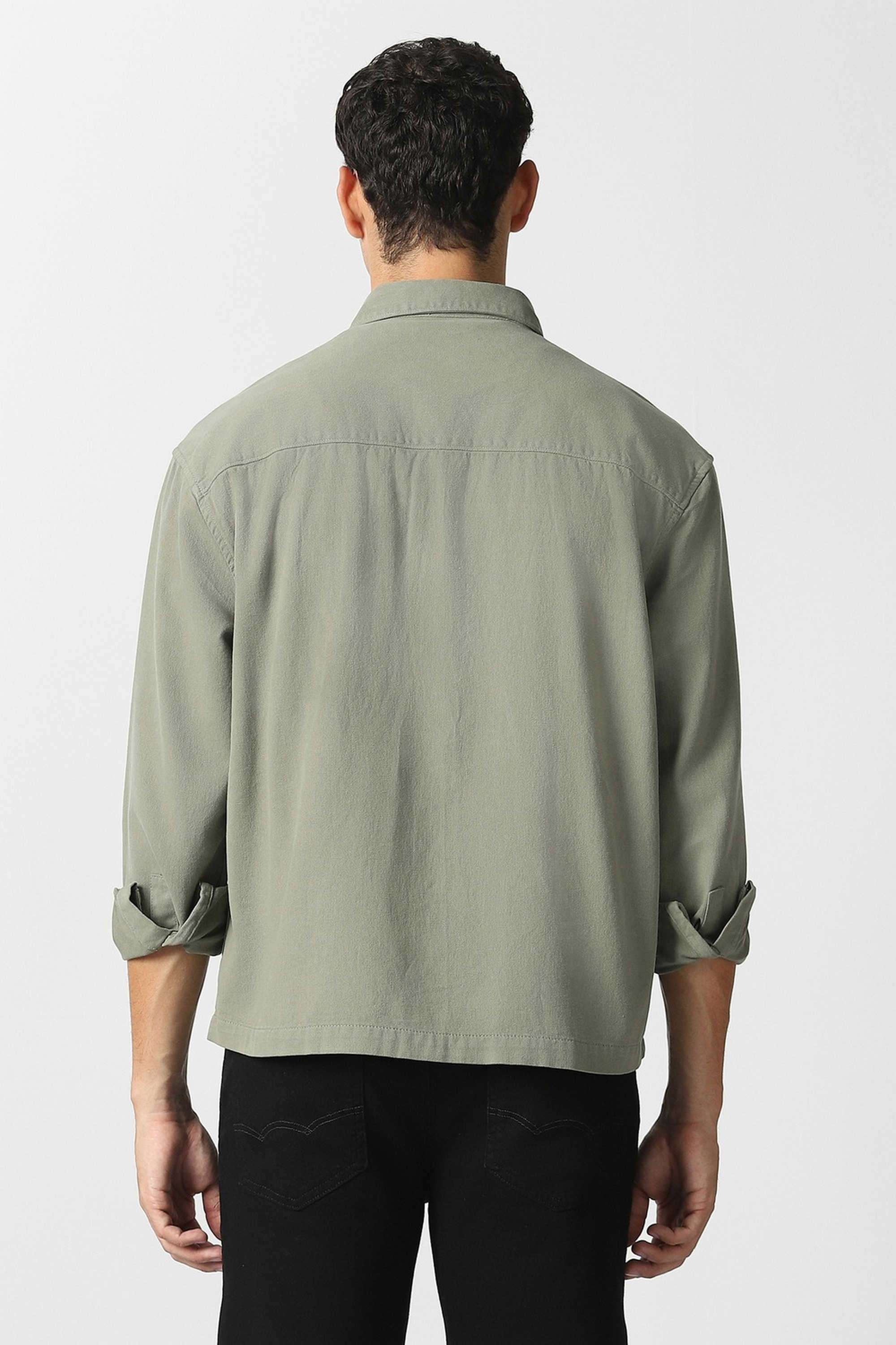 Solid-Cotton-Relaxed-Fit-Men-s-Casual-Shirt