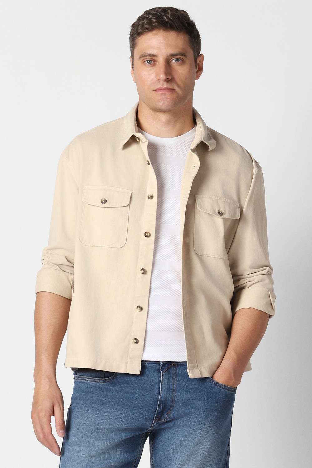 Solid-Cotton-Relaxed-Fit-Men-s-Shirt