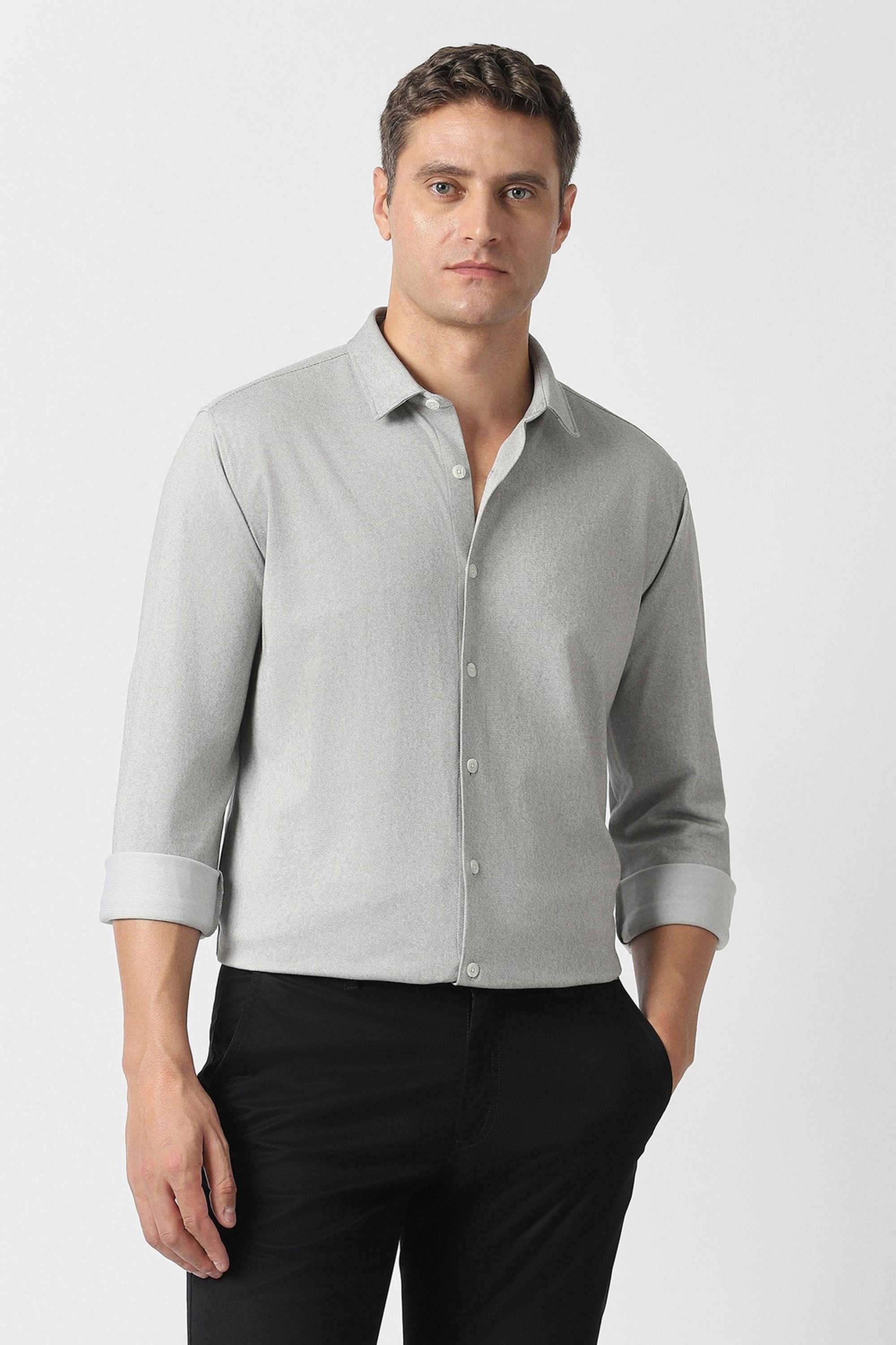 Solid-Cotton-Slim-Fit-Men-s-Casual-Shirt