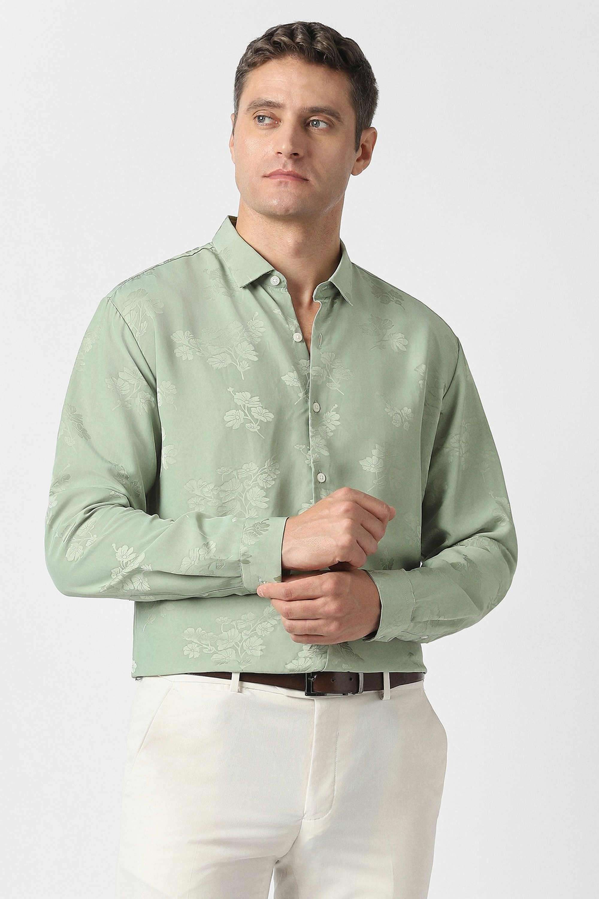 Solid-Rayon-Slim-Fit-Men-s-Casual-Shirt